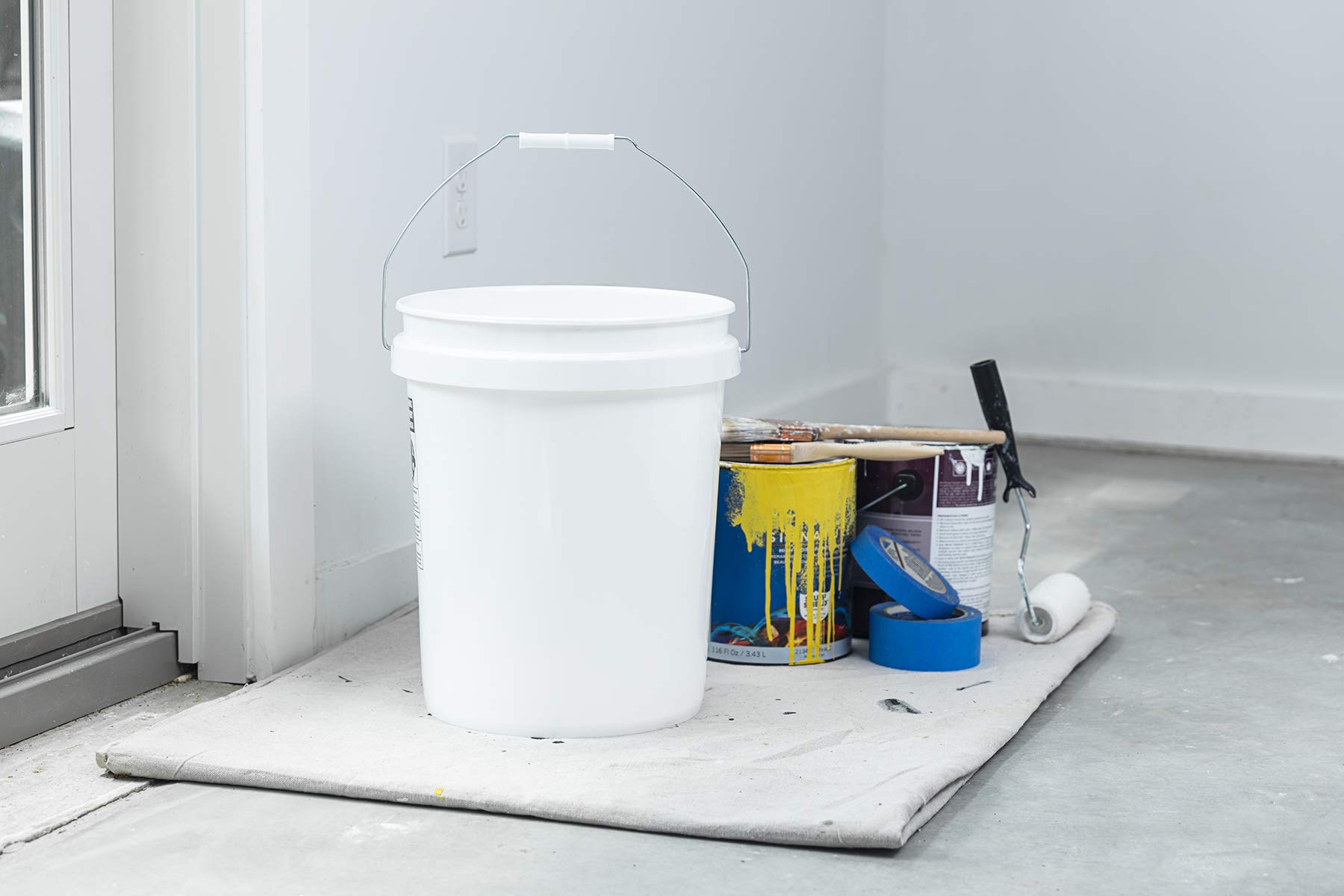 [3 Pack] 5 Gallon Bucket, Heavy Duty Plastic Bucket