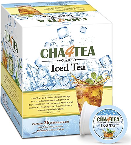 [36 Packs] Unsweetened Black Iced Tea Pods for Keurig K-Cup Brewers