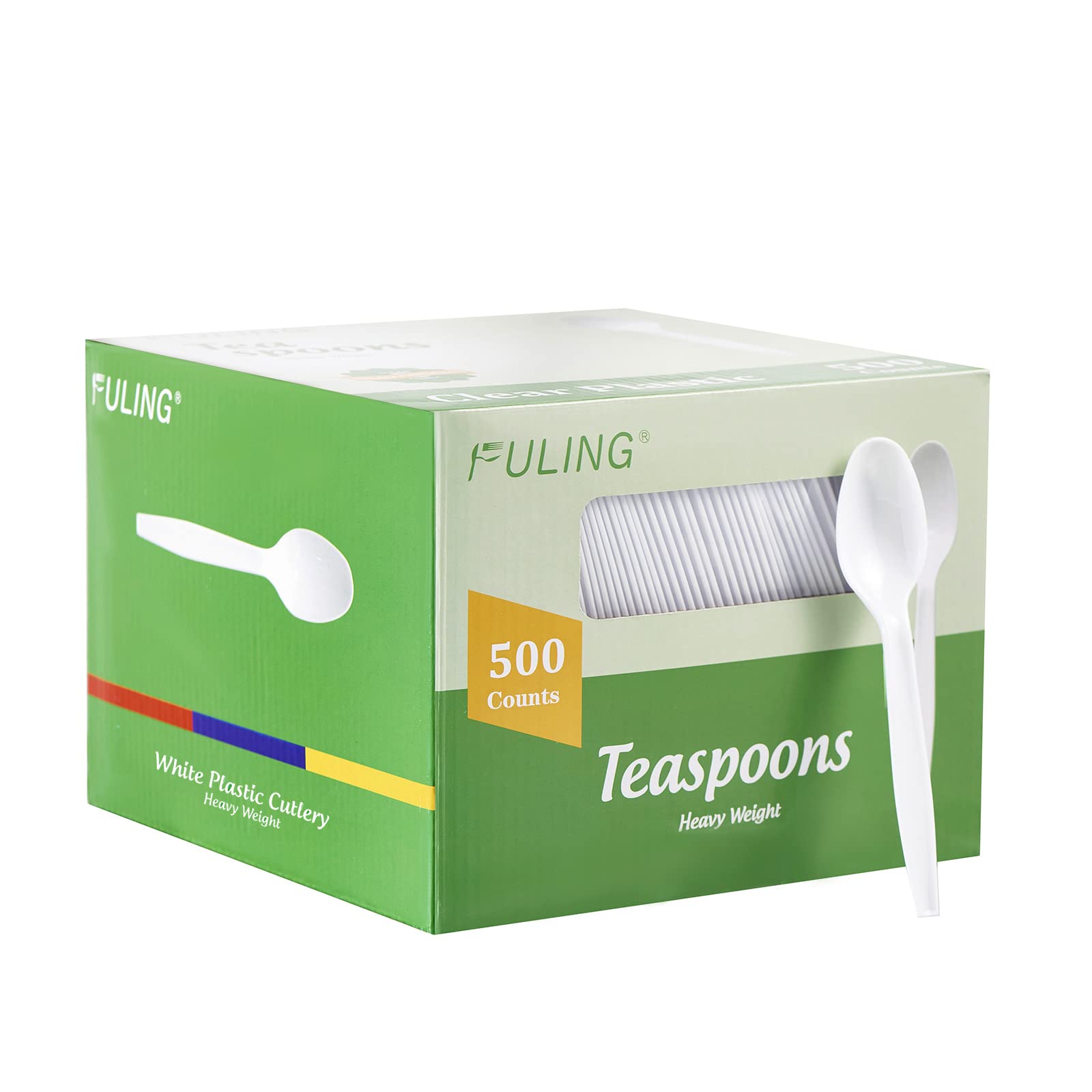 [500 PCS] Heavy Duty White Plastic Tea Spoons, Disposable