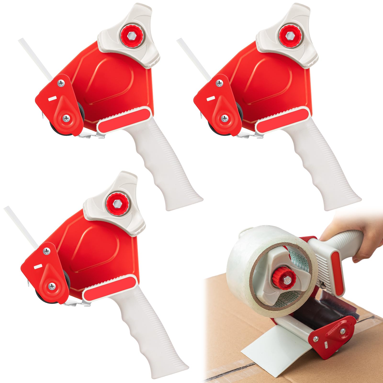 [3 Pack] 3 Inches Wide Tape Gun Lightweight Packing Tape Dispenser Gun Heavy Duty Tape Dispenser