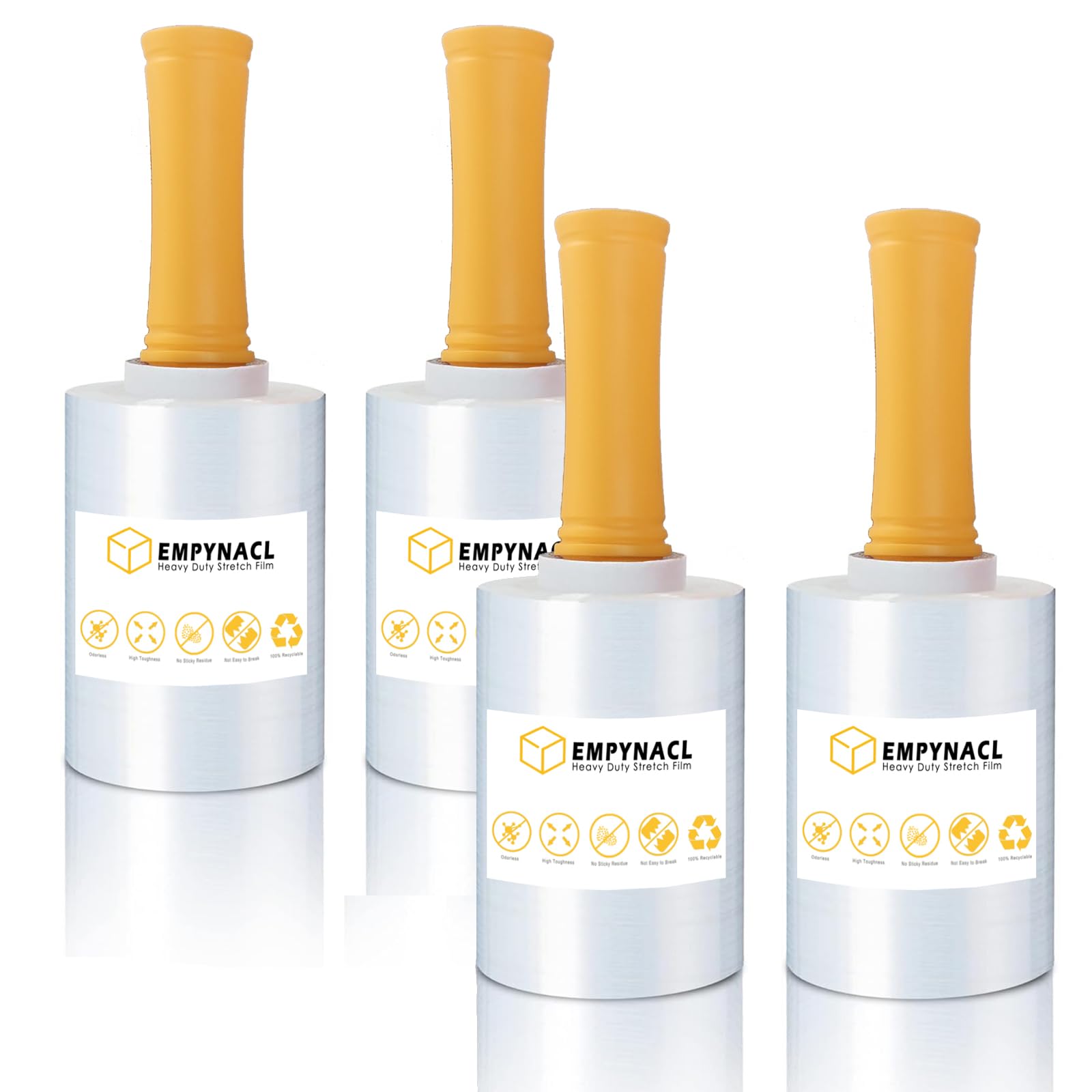 Stretch Film, 2 or 4 PCS 600% Stretch Heavy Duty Narrow Shrink Wrap with 2 Handles