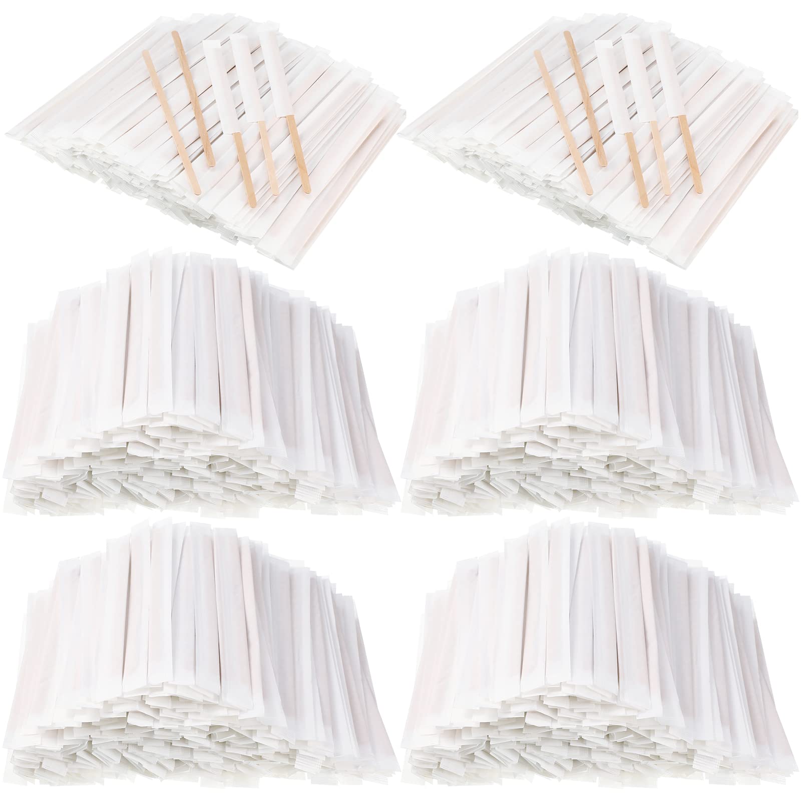 [2000 CT] Individually Wrapped Wooden Coffee Stirrers