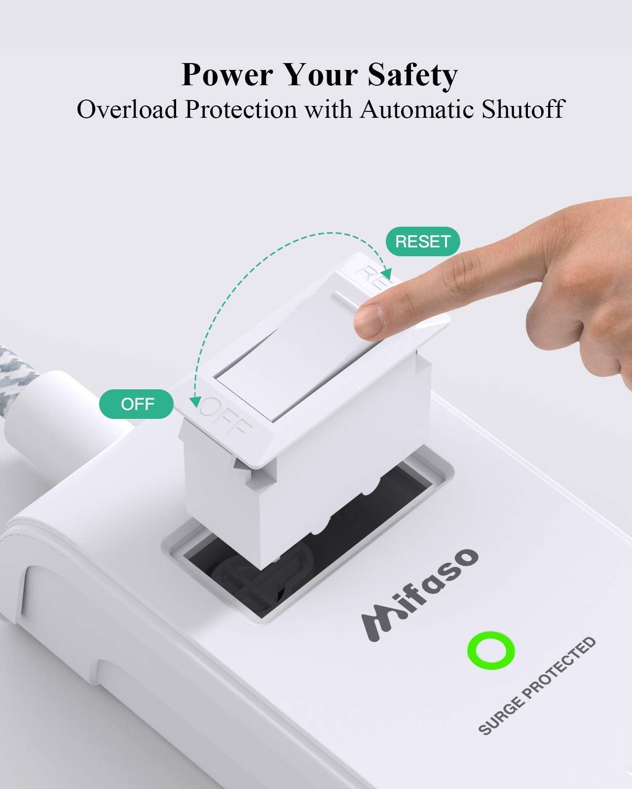 2 Pack Power Strip Surge Protector - 6 Outlets 2 USB Ports 5Ft/12Ft/15Ft Long Extension Cords