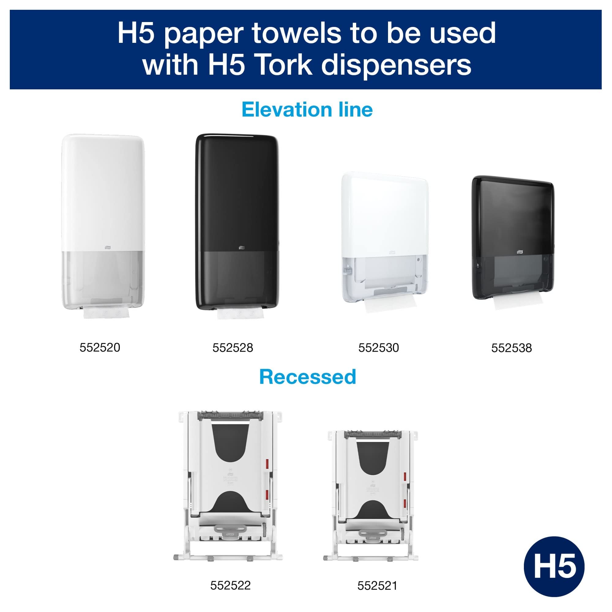 Tork PeakServe Continuous Hand Towel White H5, Advanced, Compressed, 12 x 410 sheets, 105065