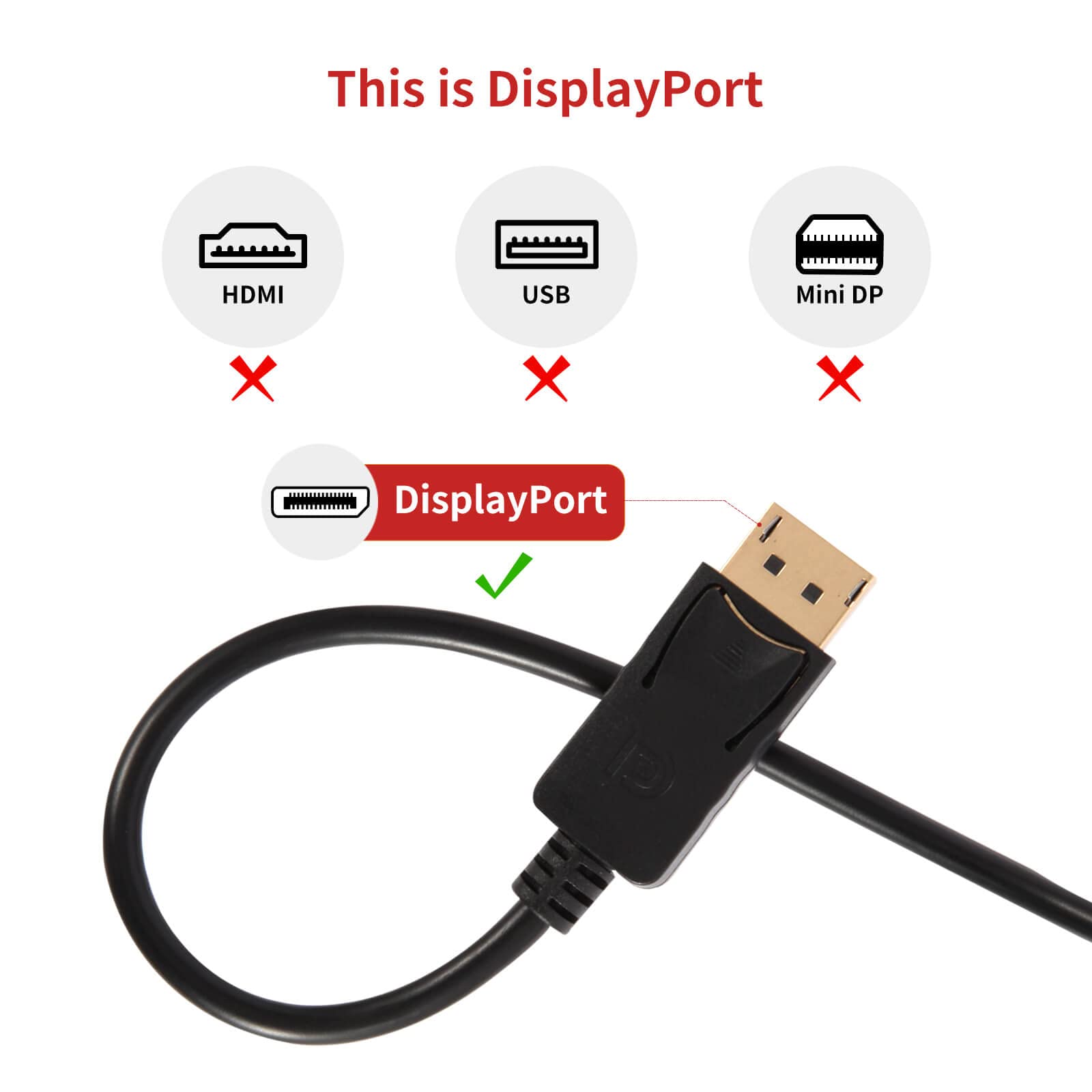 [1 / 5 / 10 PCS] DisplayPort to DVI Adapter, DP to DVI Converter Male to Male Display Port DVI Cable