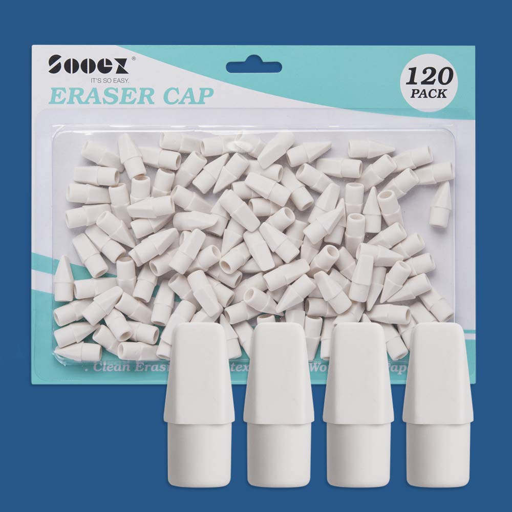 120 Pack Pencil Erasers, Pencil Top Erasers, 7 Colors