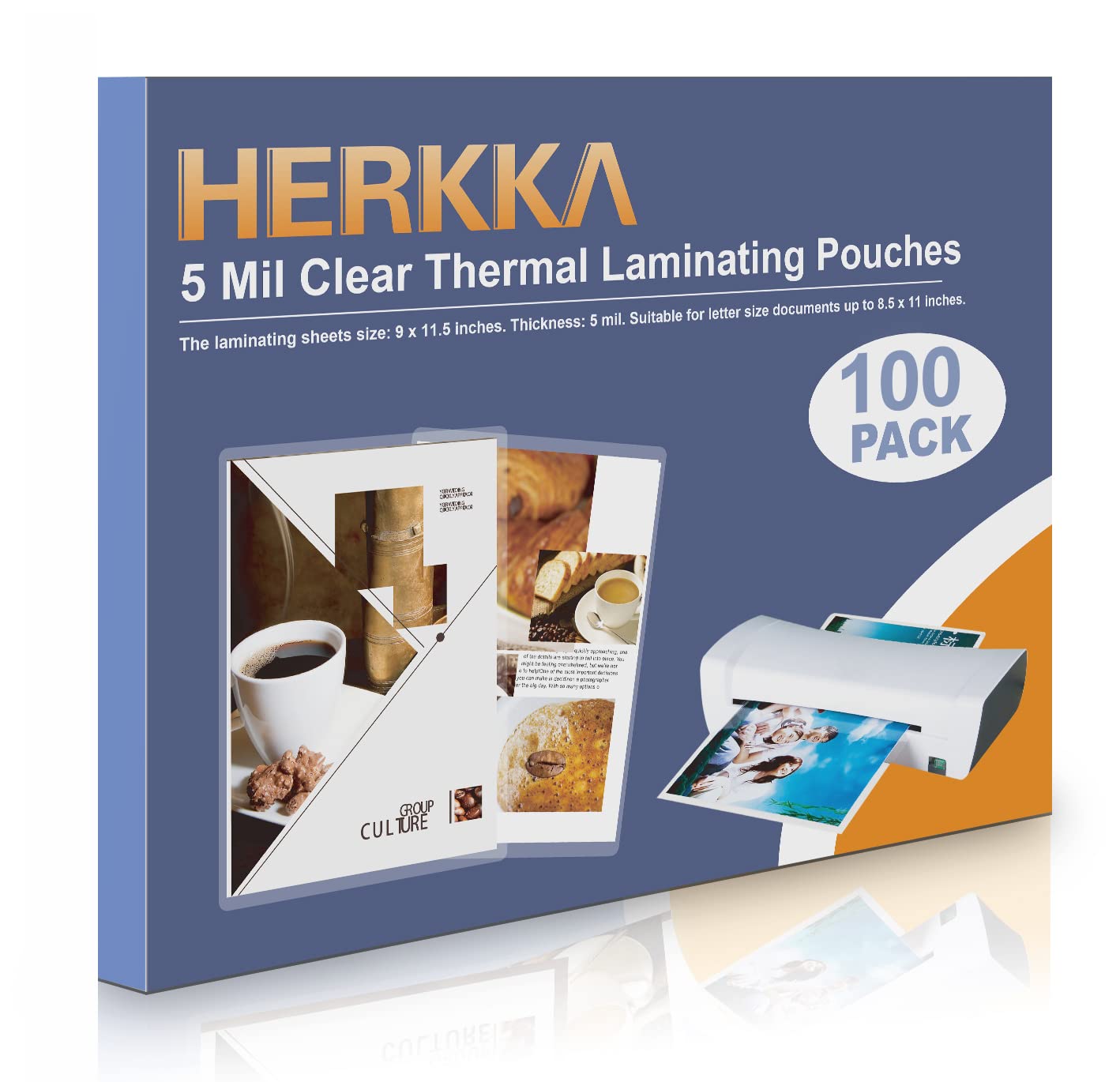 [100/200/300 Pack] Holds 8.5 x 11 Inch Sheets, 5Mil Clear Thermal Laminating Pouches 9 x 11.5 Inch
