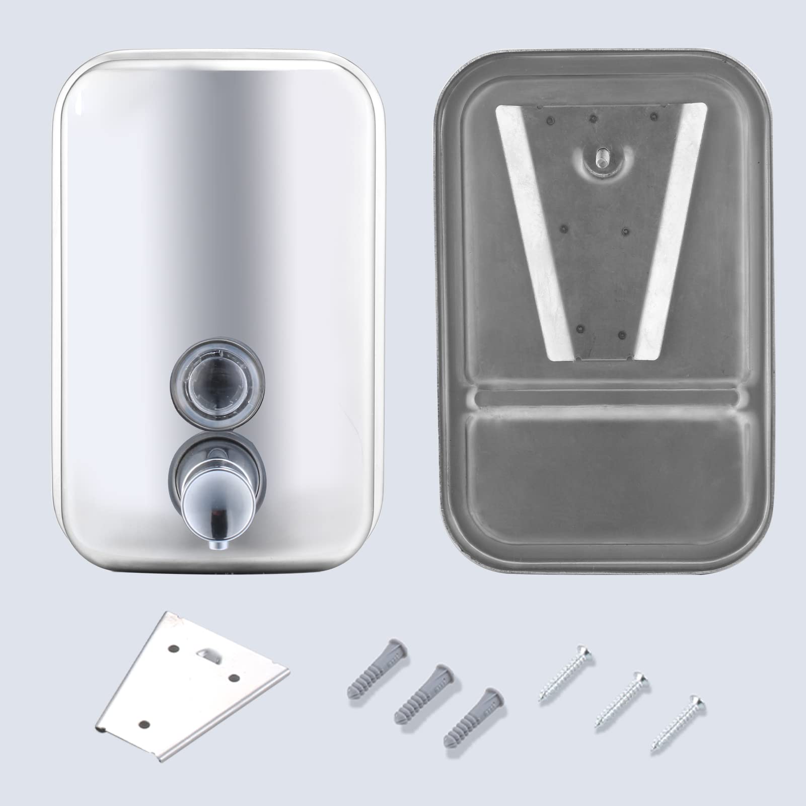 Commercial Soap Dispenser Wall Mount Stainless Steel (17 Fl Oz / 34 Fl Oz)