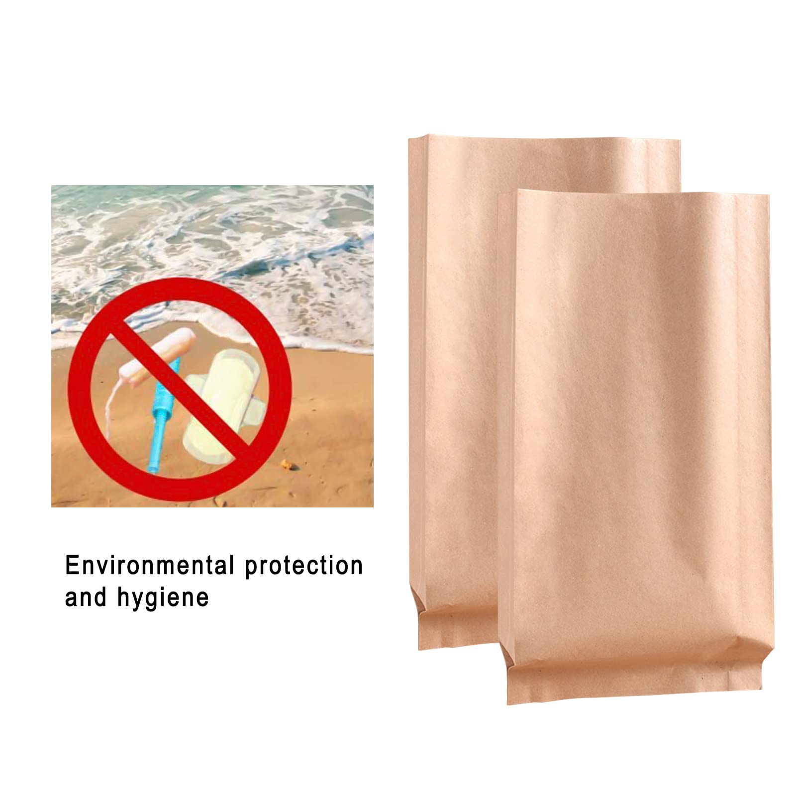 Hipruict Disposable Paper Bag, 100 Pack Sanitary Napkin Disposal Bags