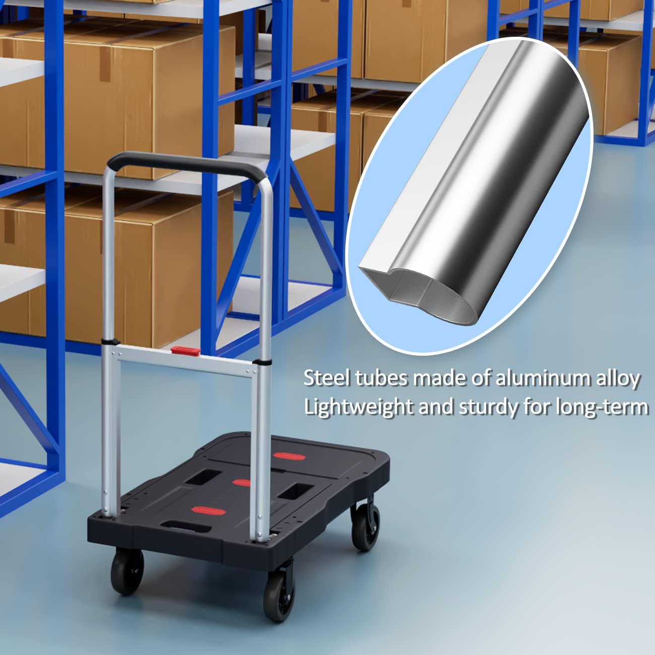 Platform Truck Foldable Push Cart Dolly 330lb Weight Capacity