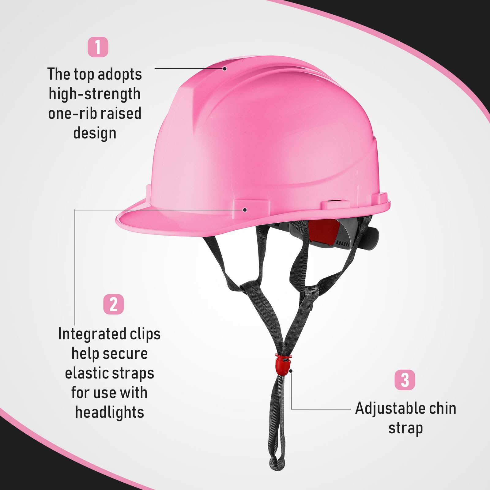 [10 Pcs] Suspension Hard Hat for Construction, Ratchet Cap Style w/ Self Adjusting Straps for Man & Woman