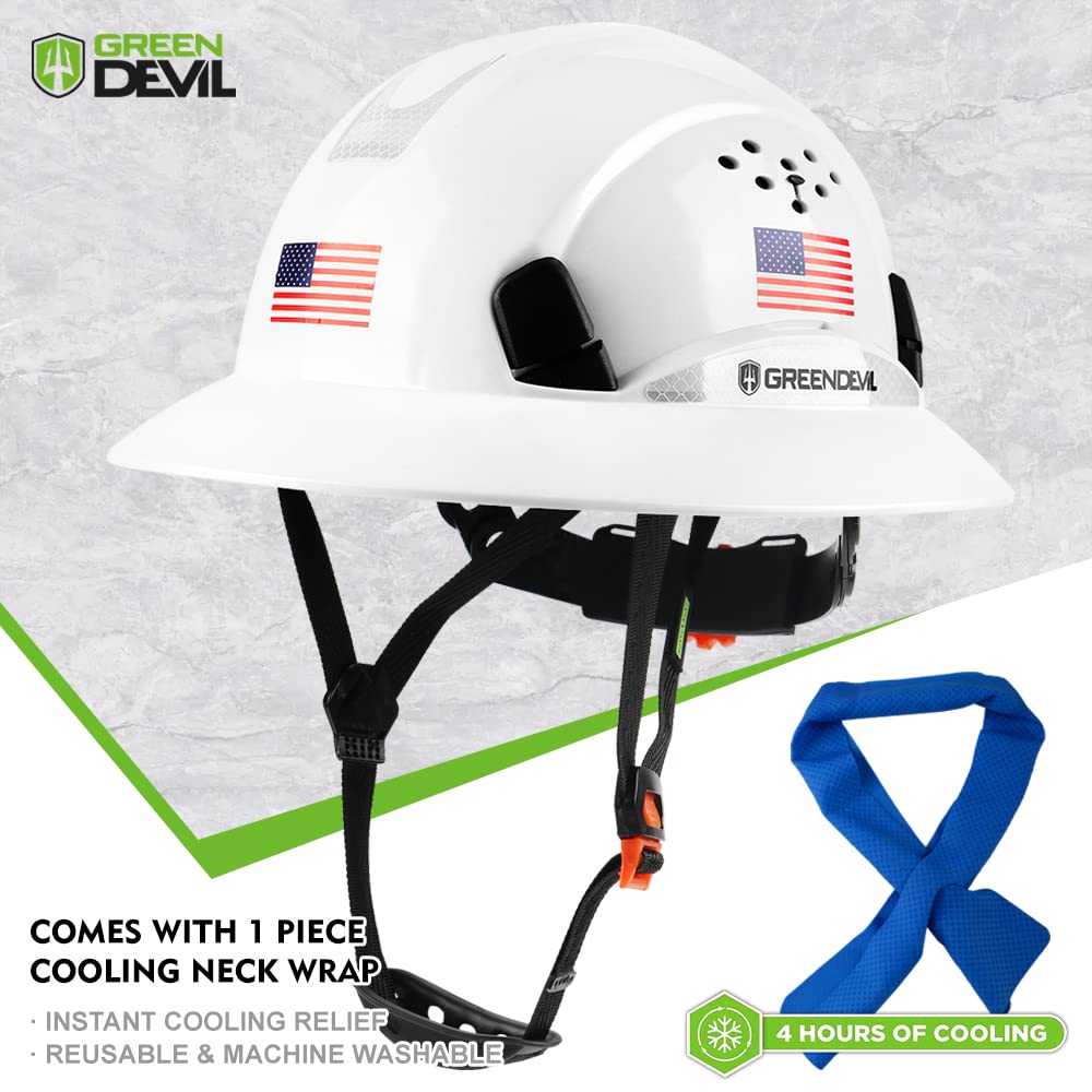 [1 Pack] Full Brim Hard Hat Vented Construction Safety Helmet OSHA Approved