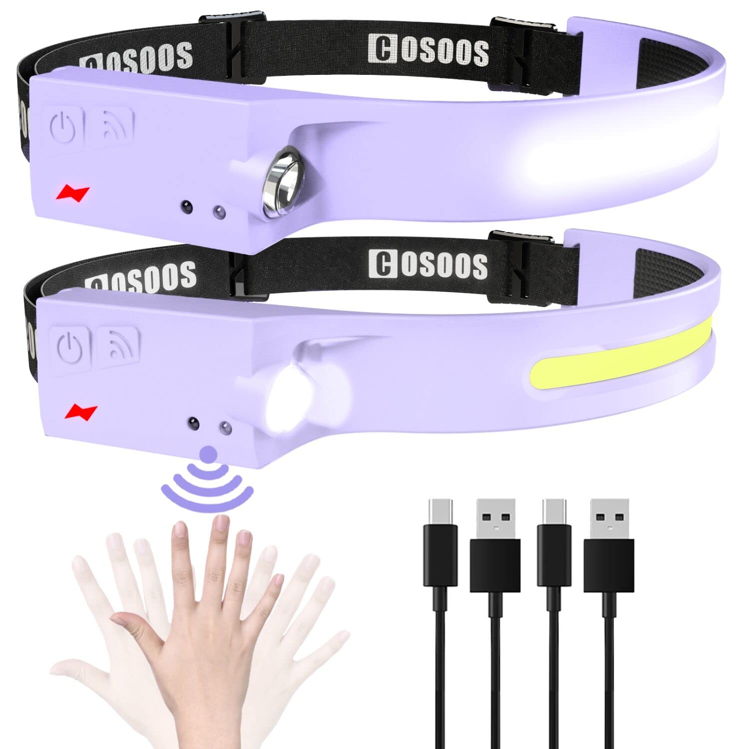 [1 / 2 Packs] Rechargeable Headlamps, Bright LED Headlamp Flashlight 1000 Lumen