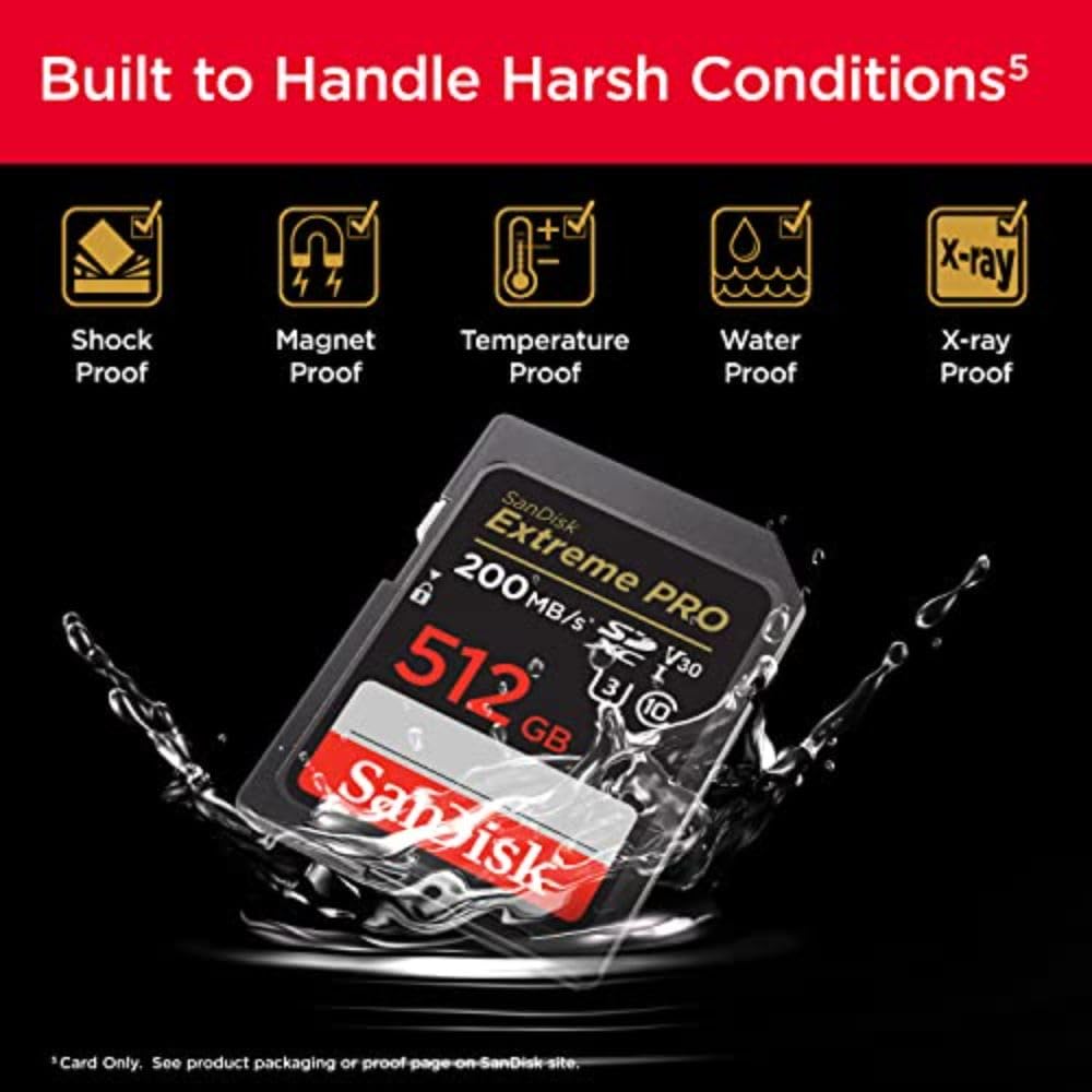 [32 / 64 / 128 / 256 / 512GB / 1TB] Extreme PRO SDHC UHS-I Memory Card - C10, U3, V30, 4K UHD, SD Card