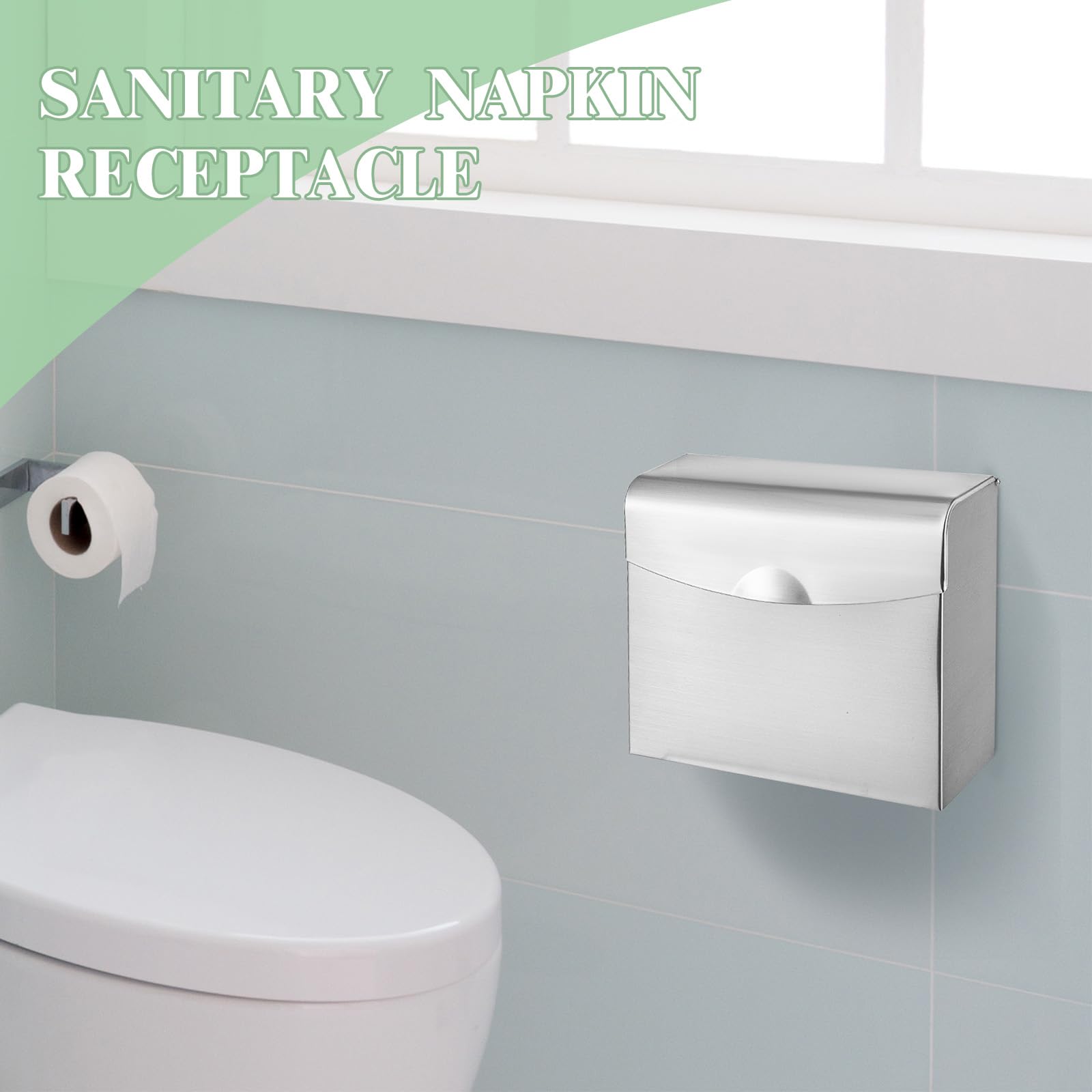 [4 Pcs]Disposal Stainless Steel Sanitary Napkin receptacle