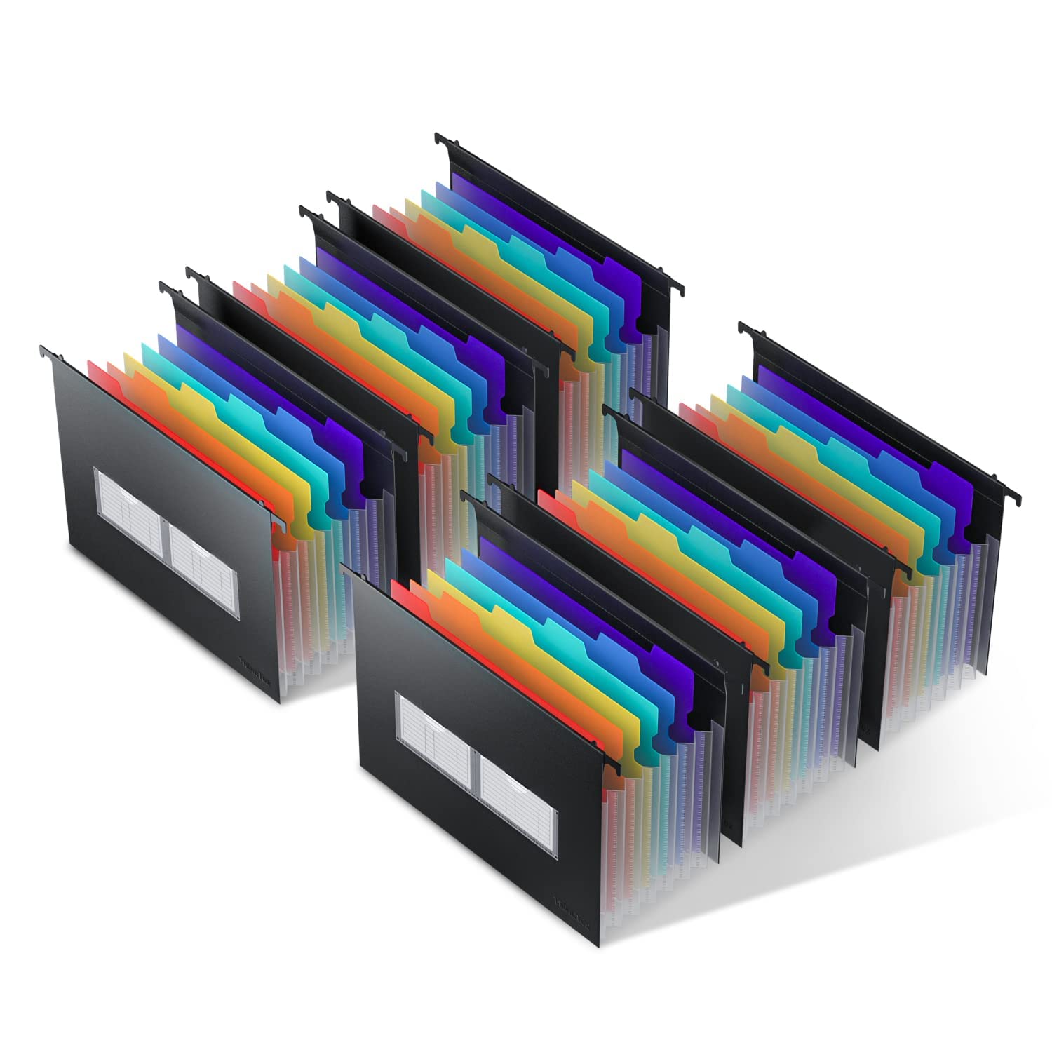 Plastic Expanding Hanging File Folders, 7 Innovative 1.2", Large Capacity - Letter / Legal size