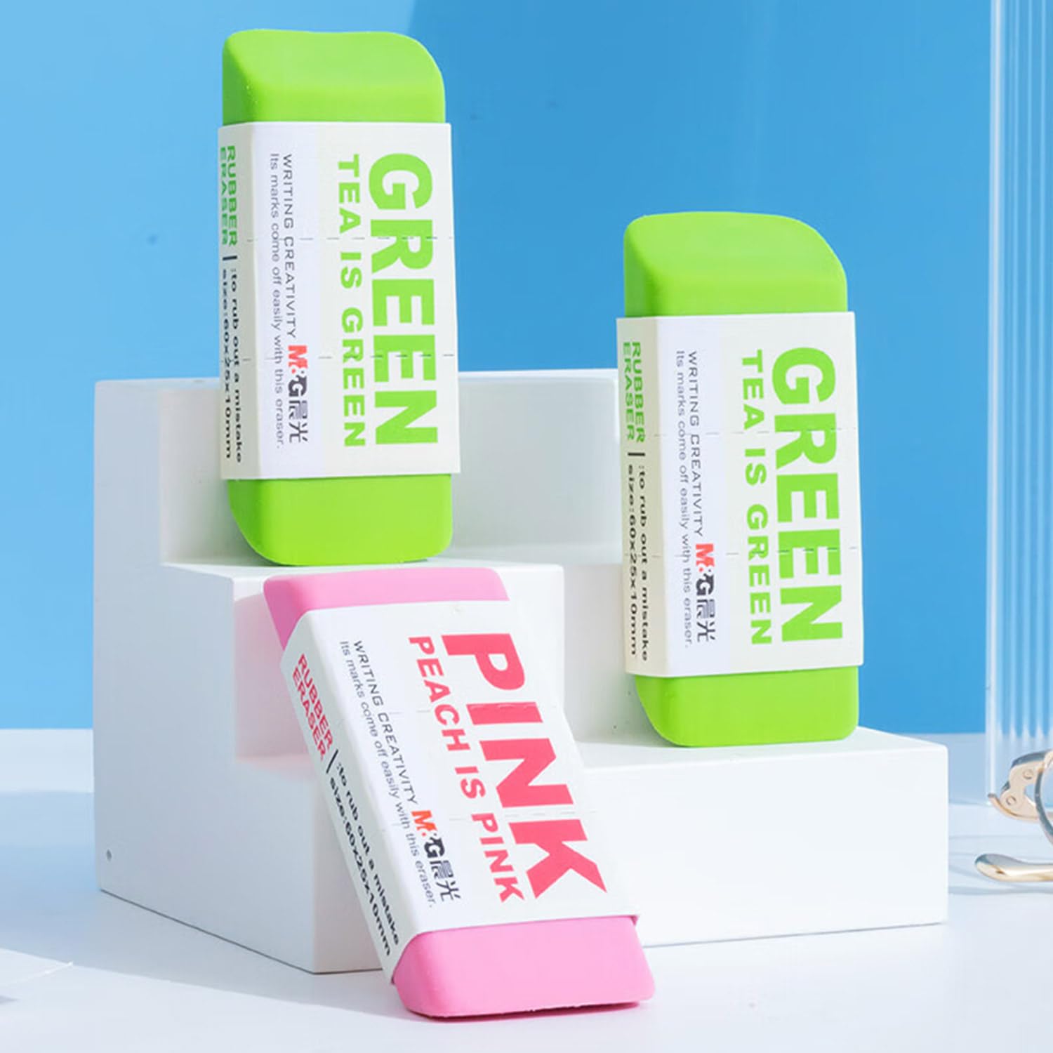 8 Pack Large Erasers Pencil Erasers (Random Colors)