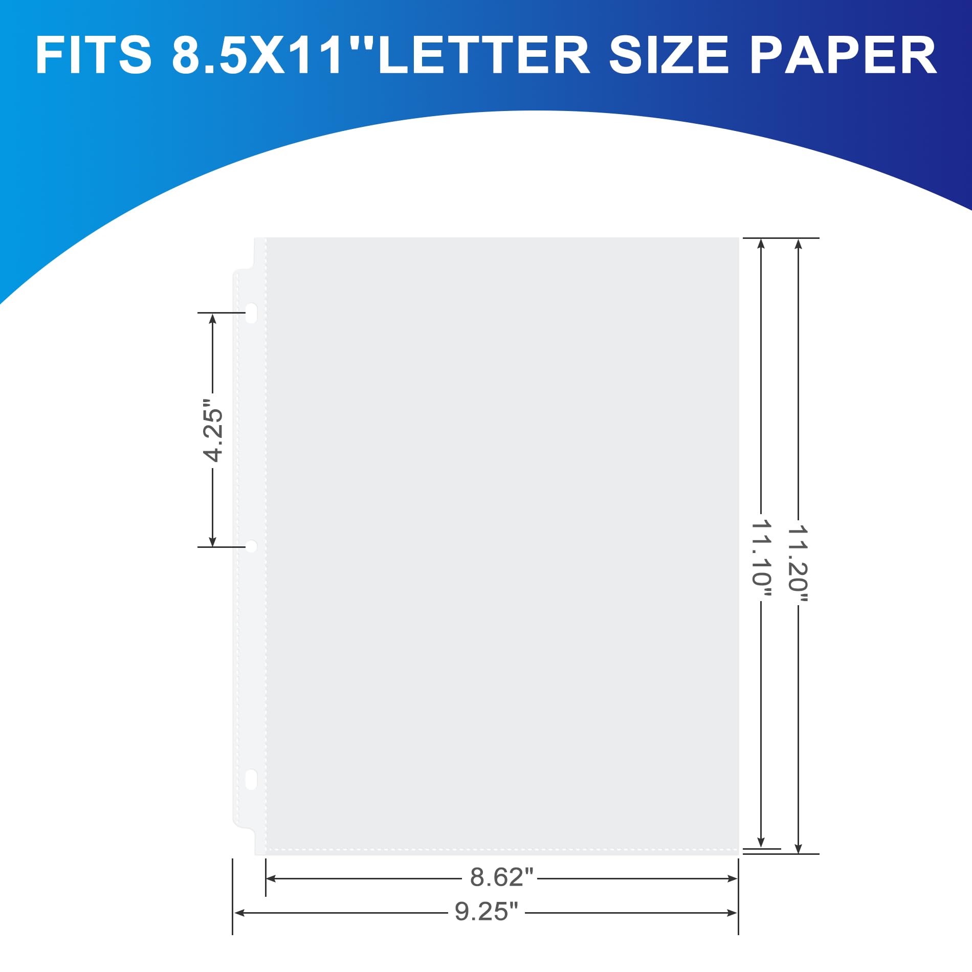 [58 Pack] Clear Sheet Protectors, 8.5 x 11 inch Page Protectors for 3 Ring Binder, Letter Size
