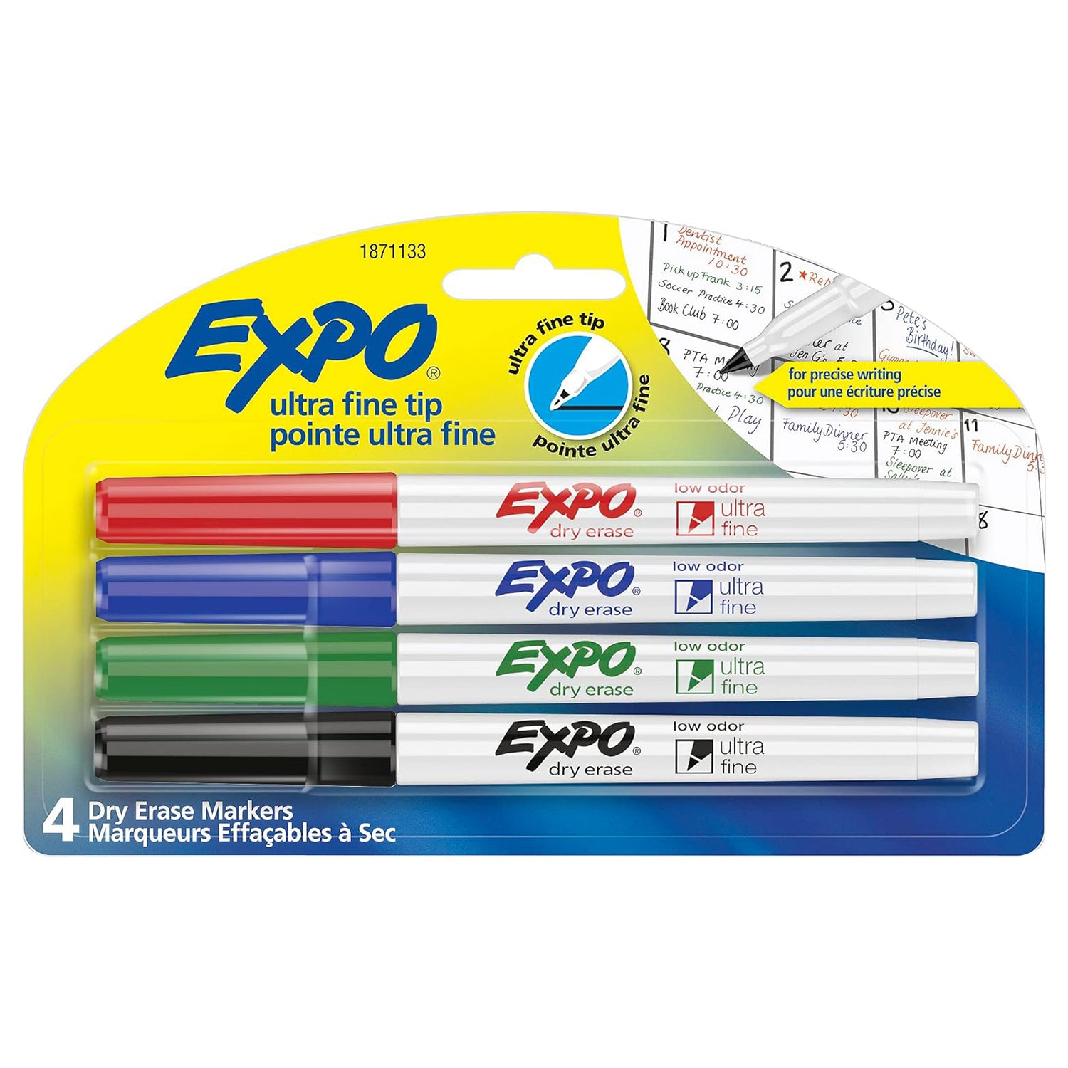 [4 / 8 / 36 PCS] Low Odor Dry Erase Markers, Ultra-Fine Tip, Assorted Colors