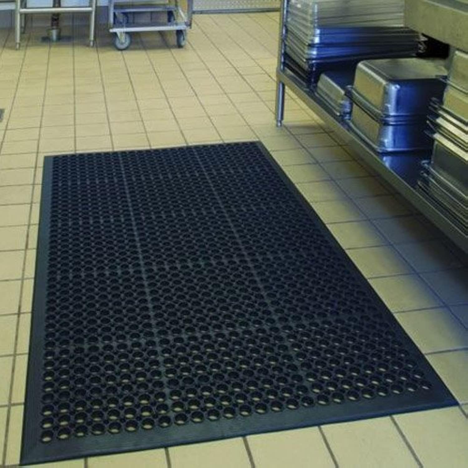 Non-Slip Black Rubber Door Mat Anti-Fatigue Floor Mats