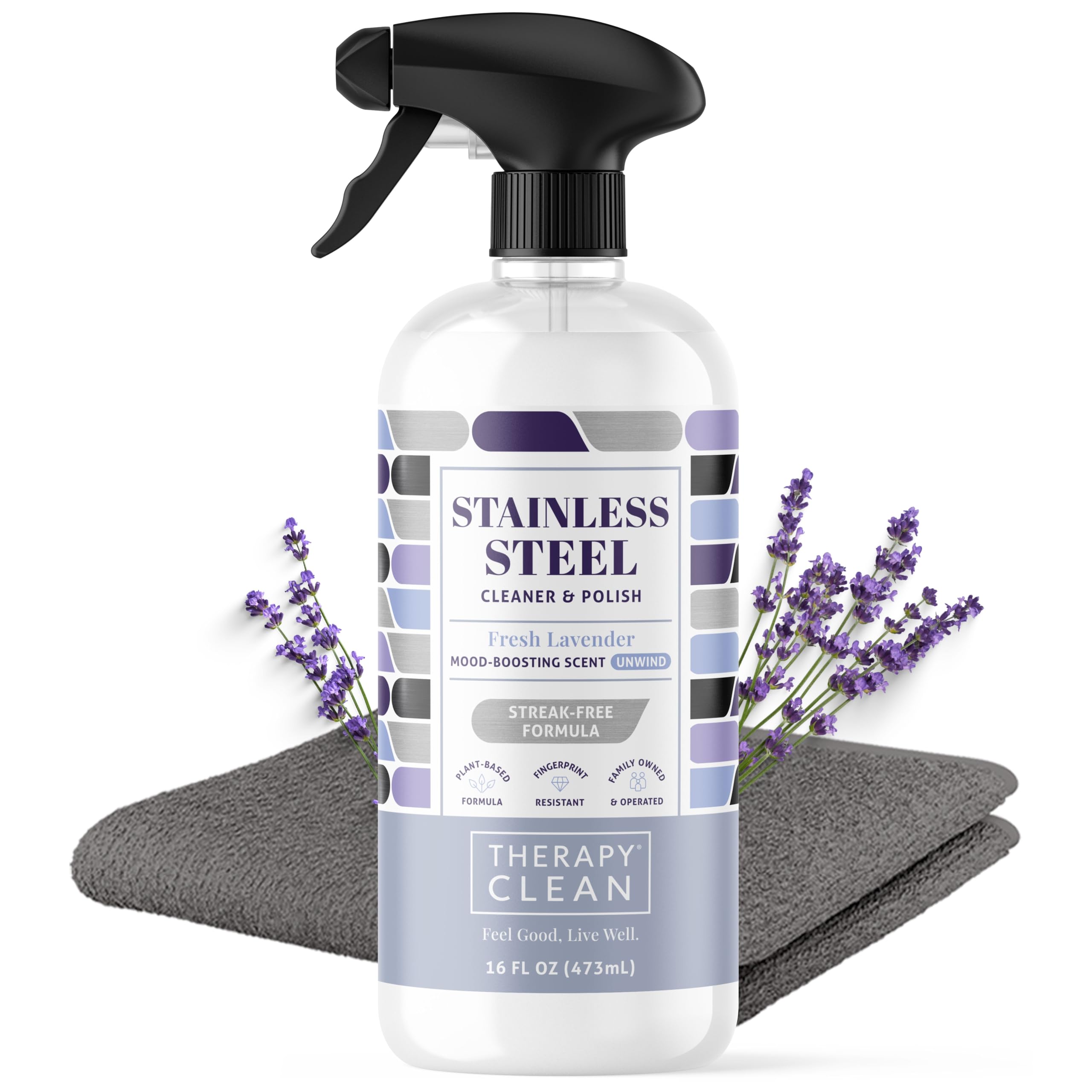 Therapy Stainless Steel Cleaner, Lavender Essential Oil Scent