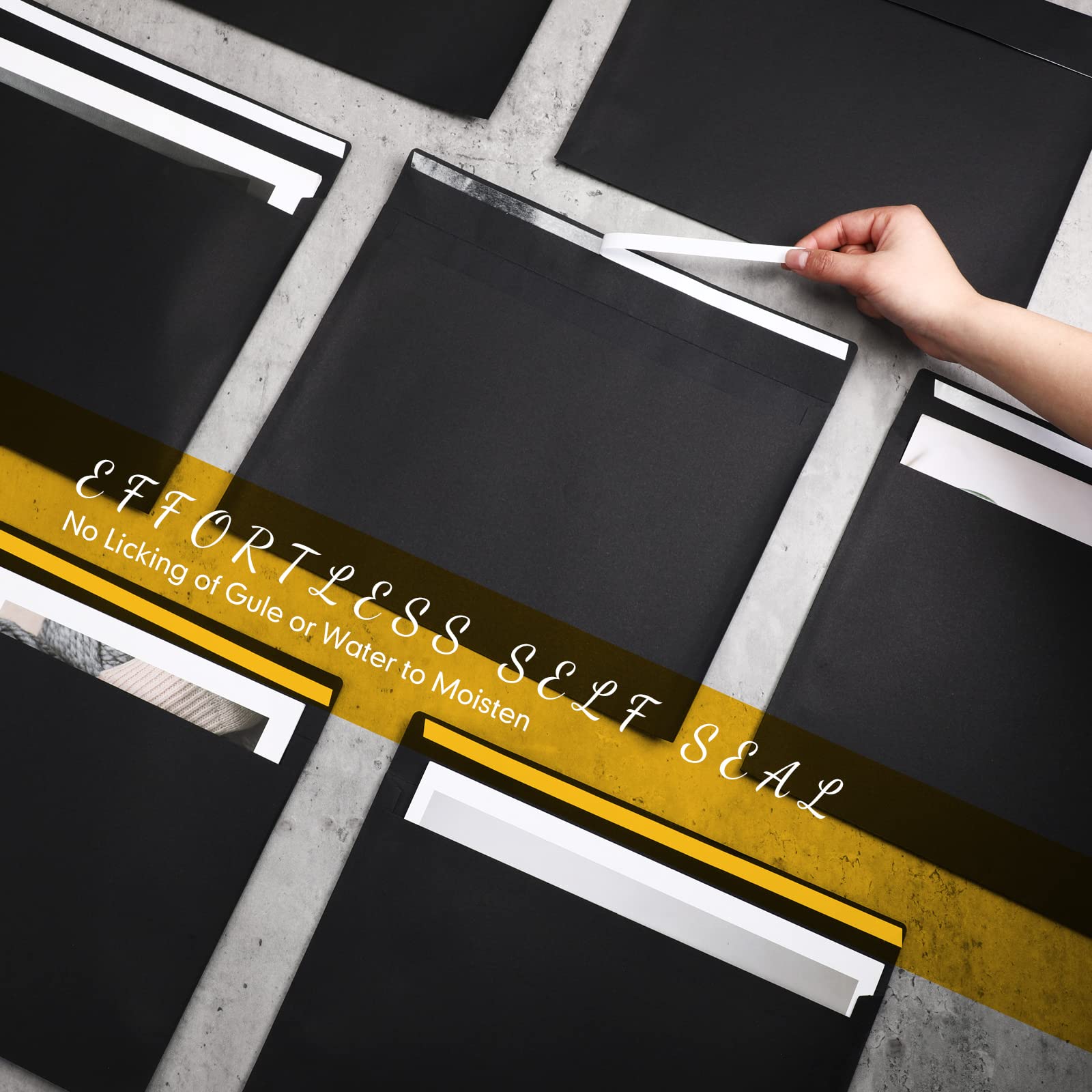 [100 Pack] Booklet Envelopes 9 x 12 Open End Envelope 80 lb 120gsm (Black & Navy Blue)