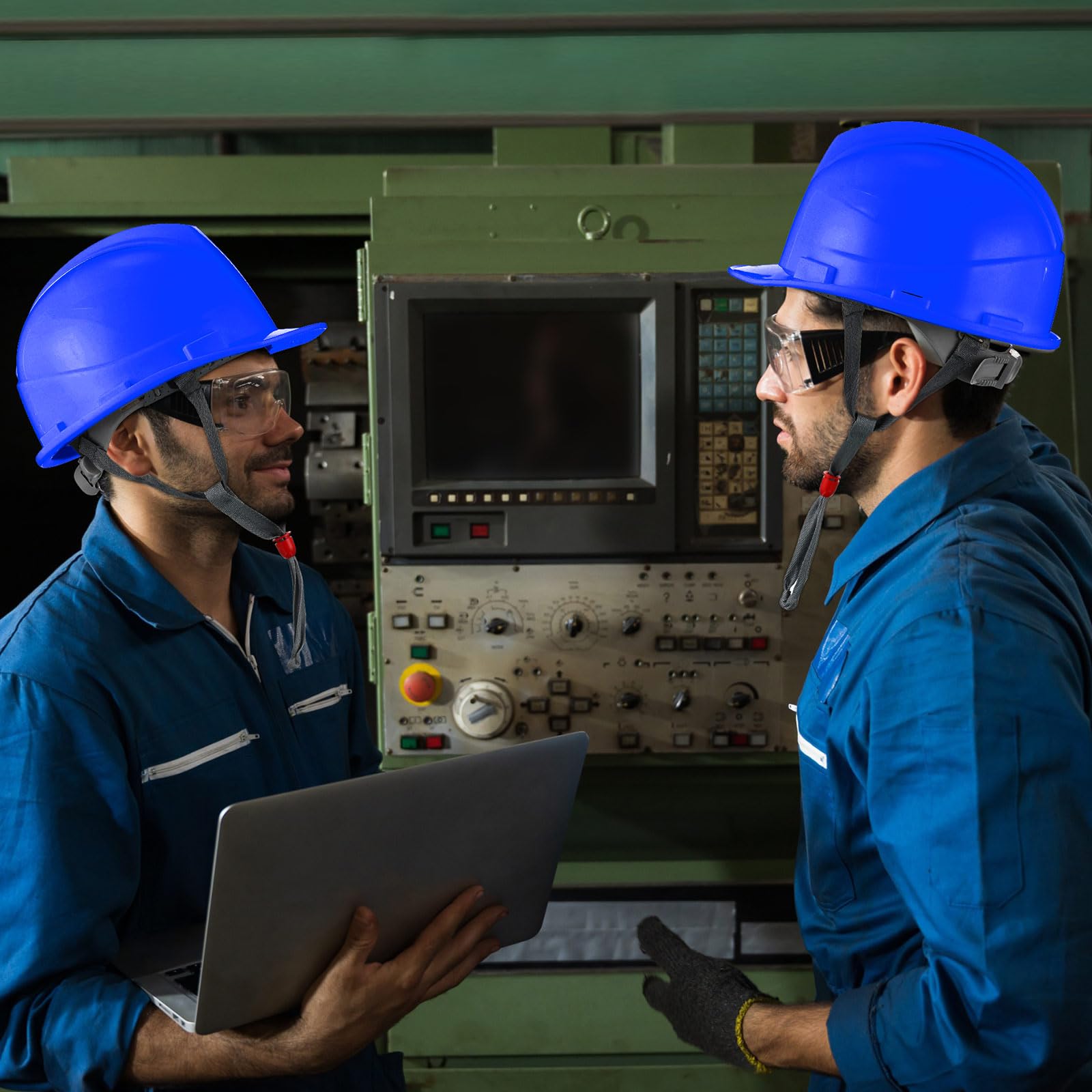 [10 Pcs] Suspension Hard Hat for Construction, Ratchet Cap Style w/ Self Adjusting Straps for Man & Woman