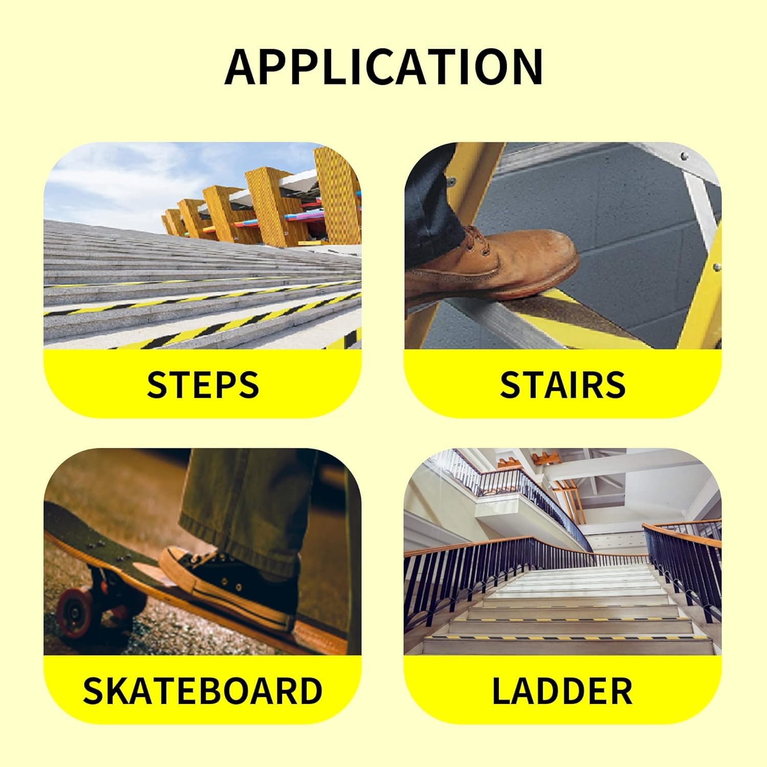 [1 Roll] Anti-Slip Safety Tape for Indoor/Outdoor, Compatible with Plastic, Wood, Ceramic, Glass, Metal