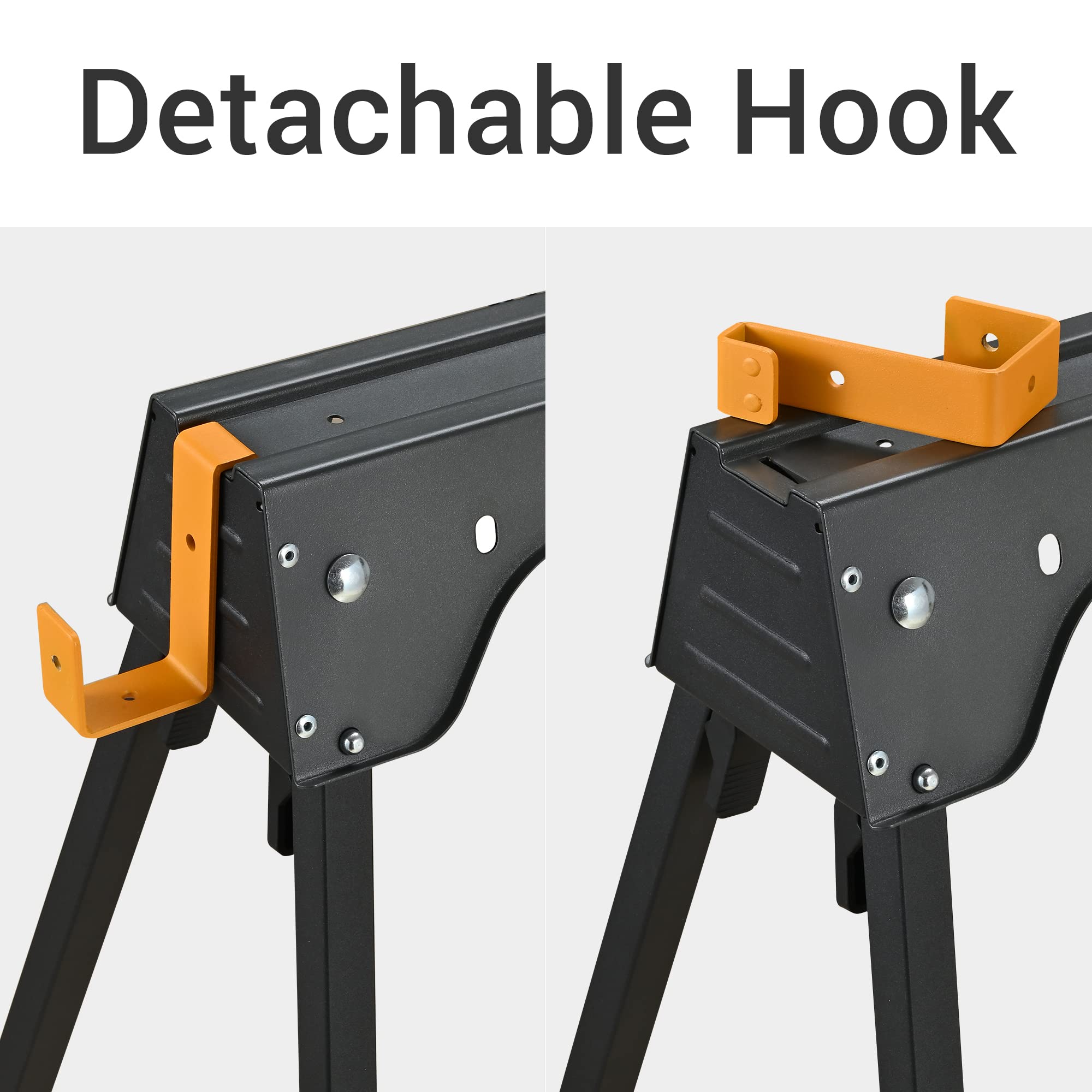 Saw Horses 2 Pack, Heavy Duty Folding Portable Saw Horses Table 2200 Lbs Load Capacity