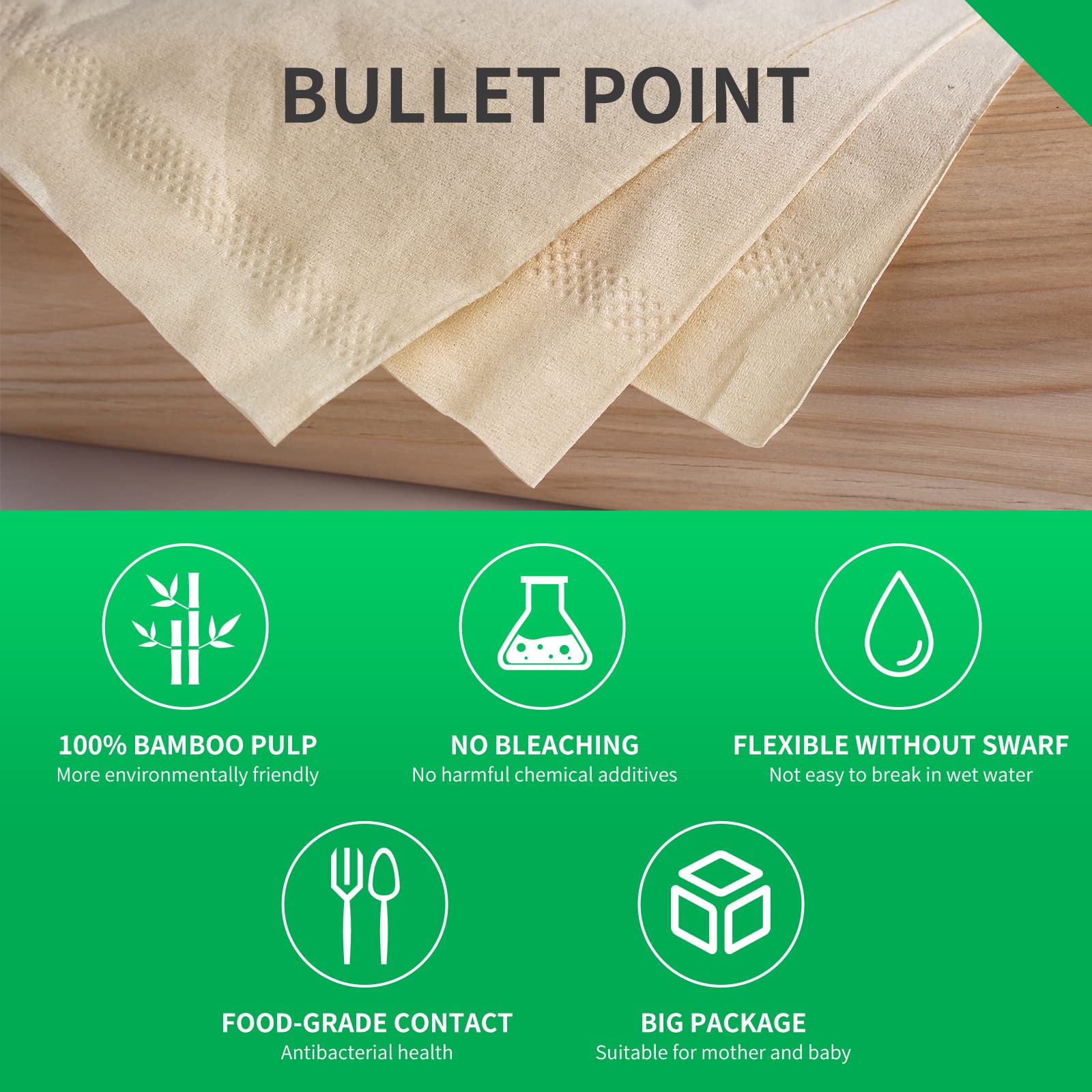 Soft Durable Bamboo Facial Tissues - 3 Ply Natural Unbleached Facial Paper 12 Packs