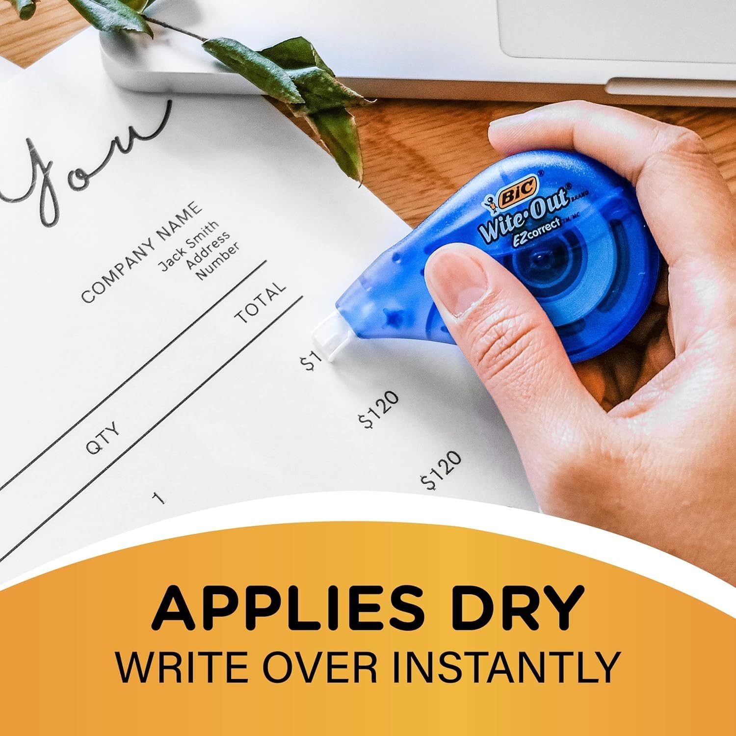 BIC White Out Correction Tape - EZ Correct Correction Tape - 7 Pack - 39.3 Feet Each