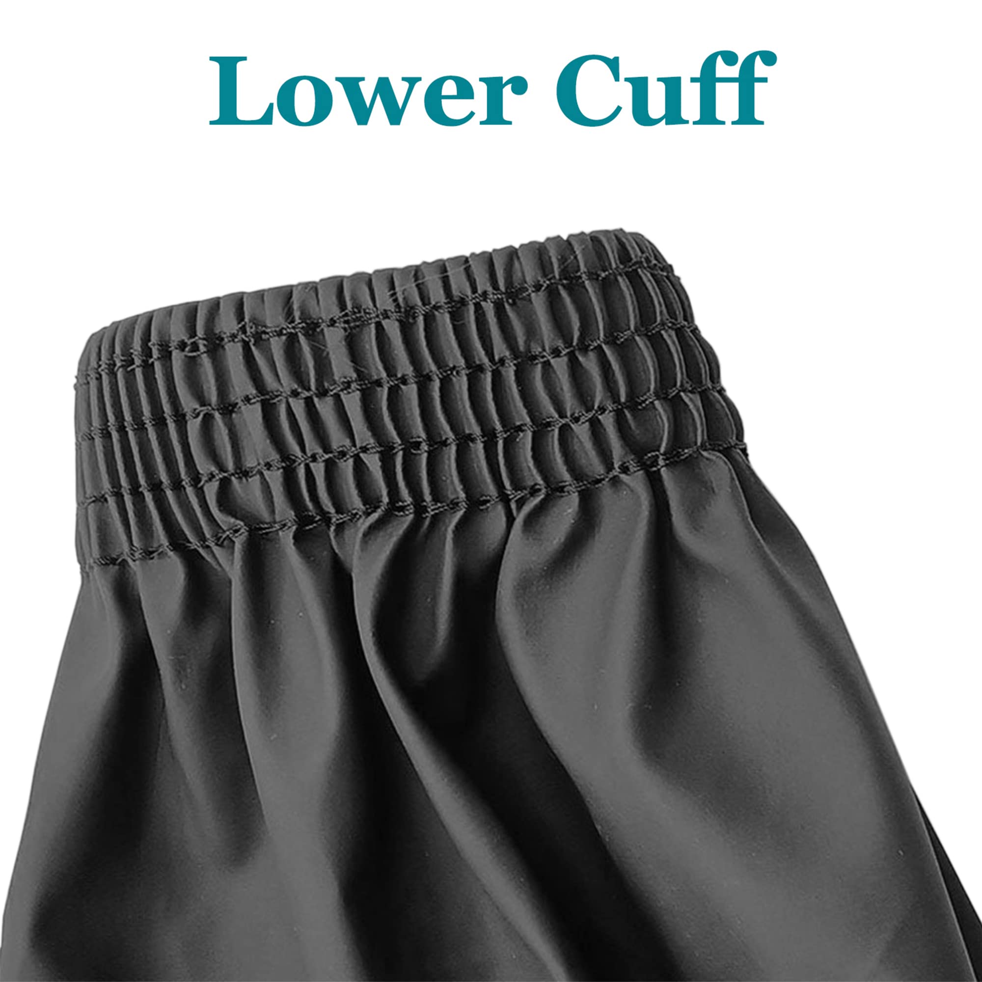 [2 / 6 Pairs] Arm Sleeves Covers, PU Oversleeves Protector for Arm with Four-Needle Elastic Cuffs