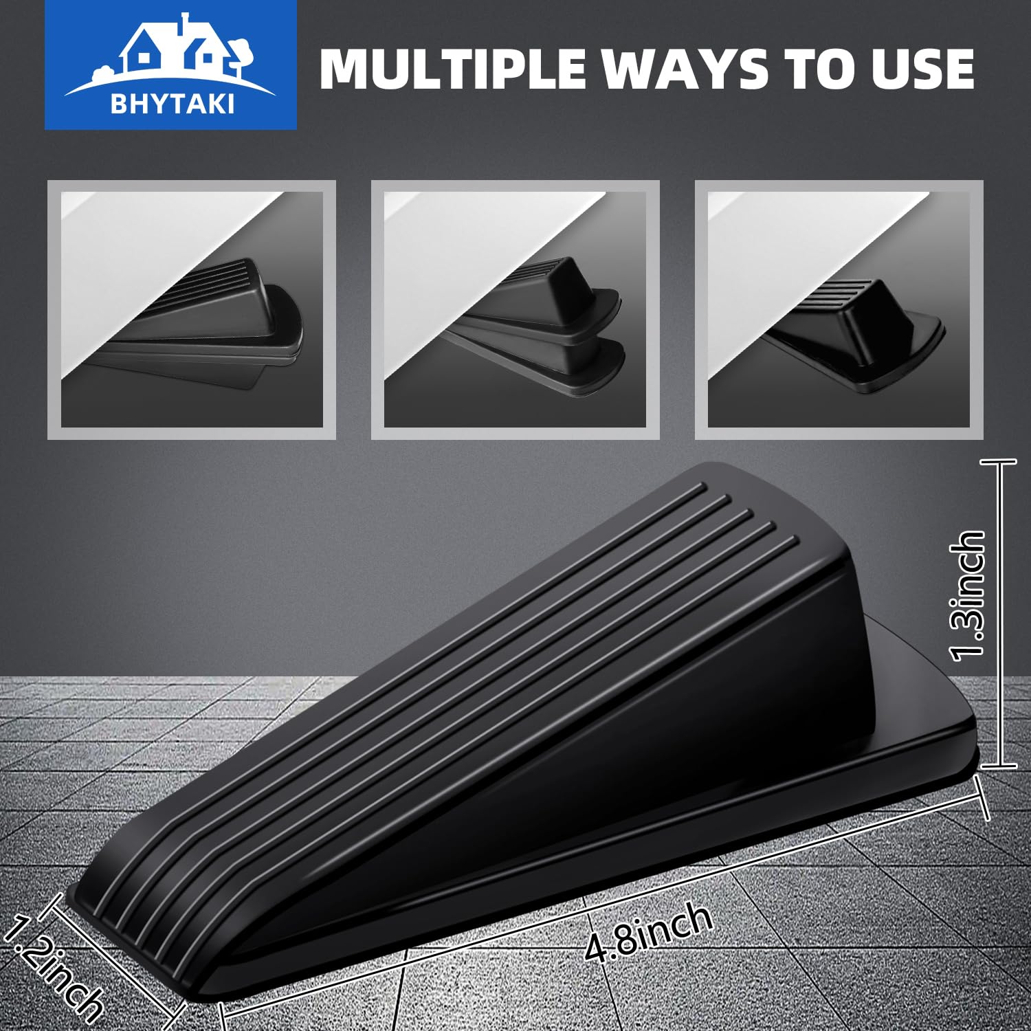 Door Stoppers, 4 Pack Premium Rubber Stoppers Wedge