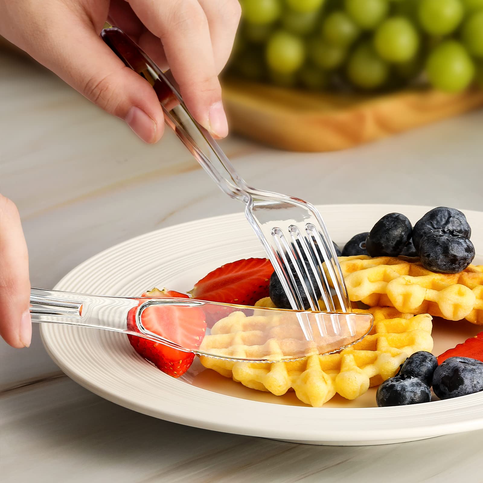 [400 PCS] Premium Disposable Clear Plastic Forks, Heat Resistant & BPA Free