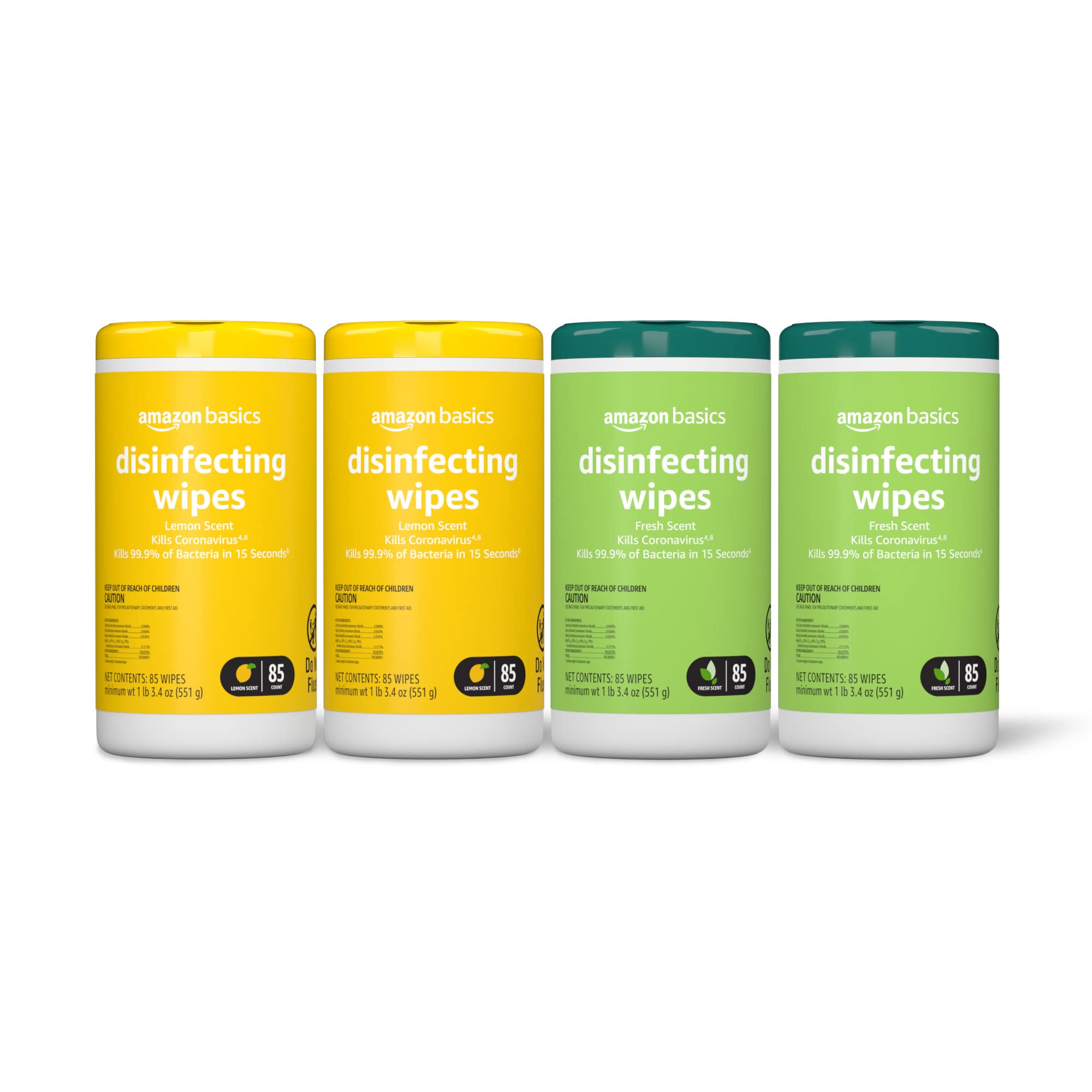 [3 or 4 Pack] Amazon Basics Disinfecting Wipes, for Sanitizing, Cleaning & Deodorizing
