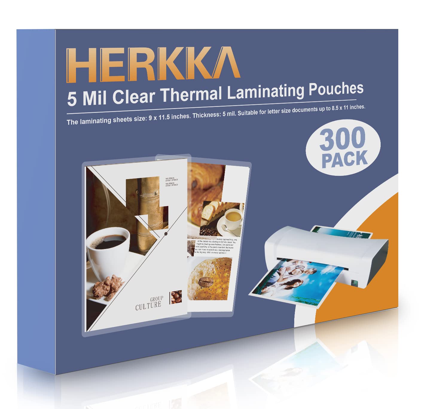 [100/200/300 Pack] Holds 8.5 x 11 Inch Sheets, 5Mil Clear Thermal Laminating Pouches 9 x 11.5 Inch