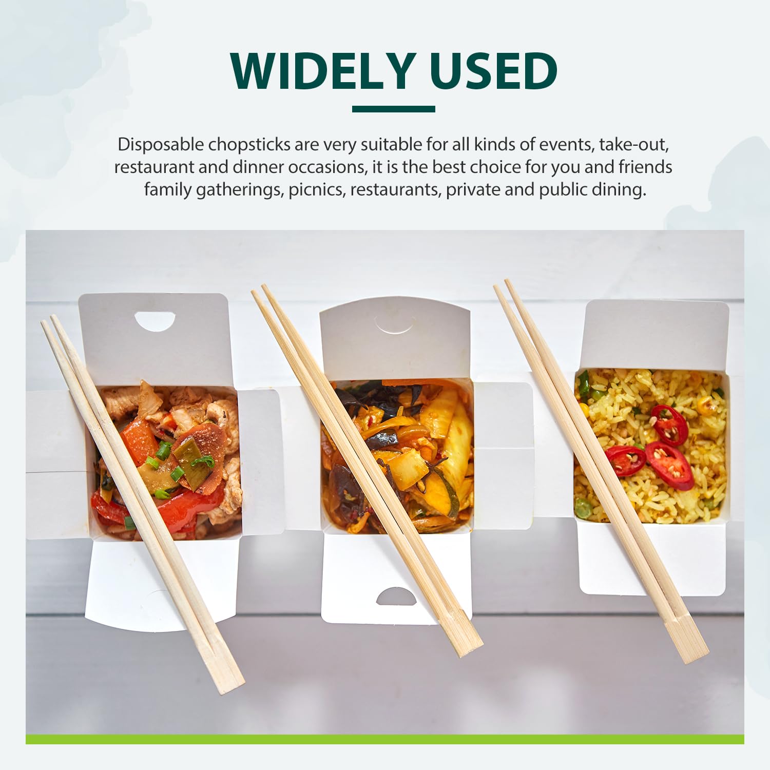 [500 Pairs] Premium Quality Disposable Bamboo Chopsticks, 9" Length