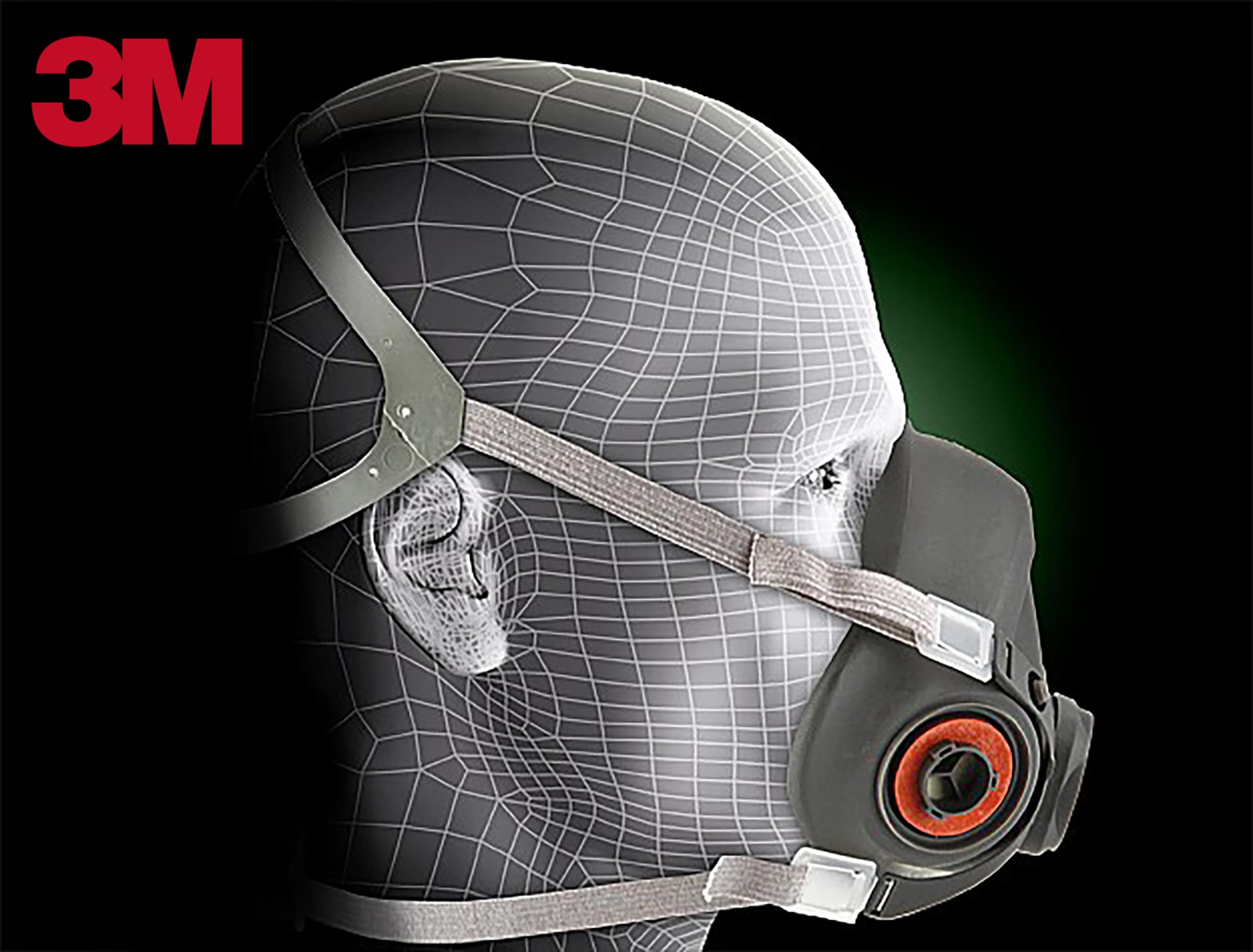 [1 PC] 3M Half Facepiece Reusable Respirator 6200, NIOSH Approved, Four-Point Harness