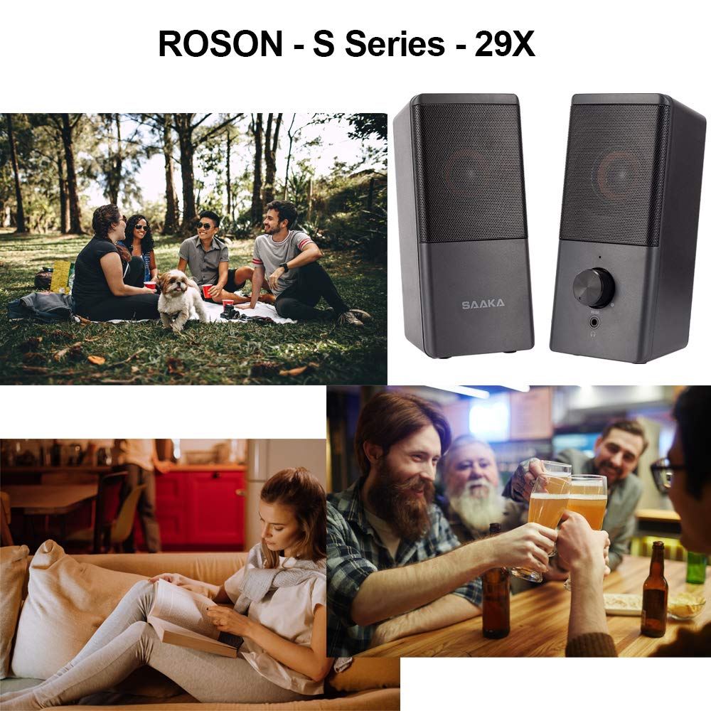 [1 Pair] Computer Speaker, Compact Size Speaker with Headphone Jack