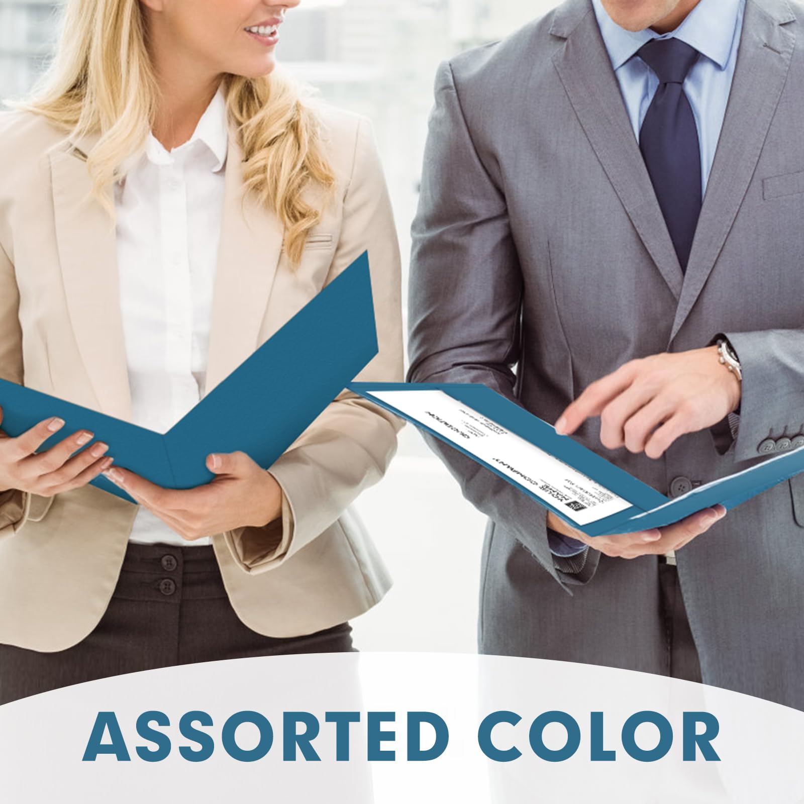 [50 Pack] Two Pocket Folders, Letter Size Paper File Folder