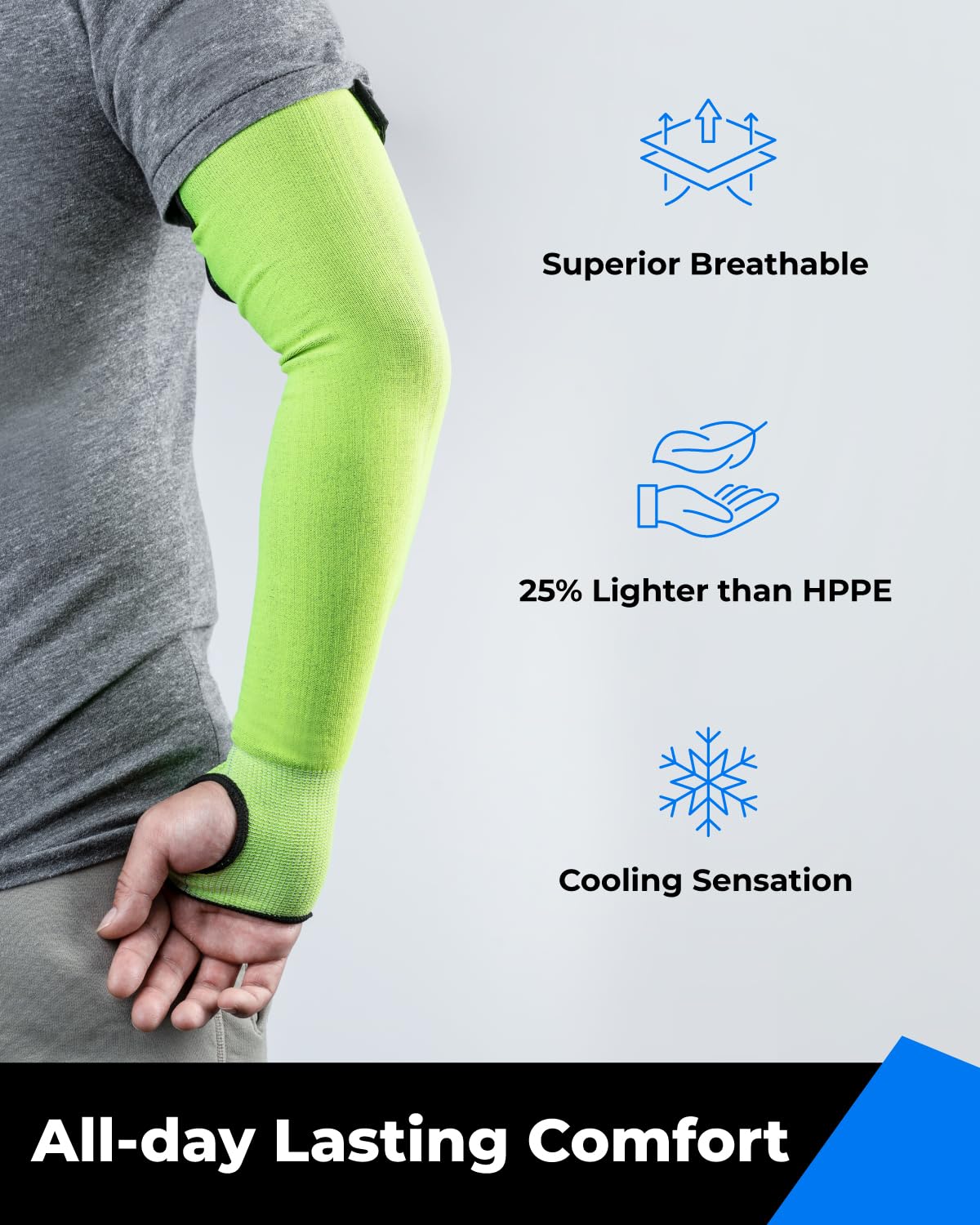 [1 / 2 Pairs] Ultra-Comfort Cut Resistant Gardening Sleeves with Thumb Hole