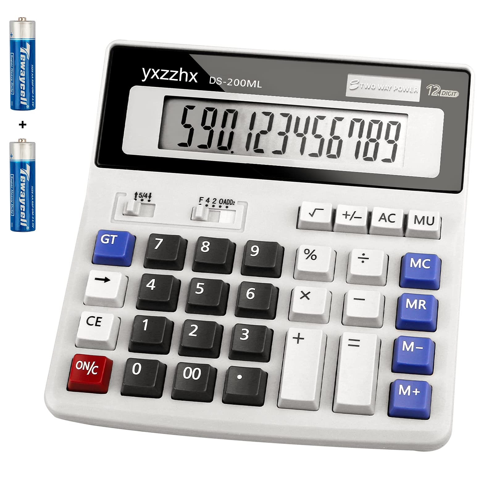 Desk Calculator 12 Digit Extra Large 4.3-Inch LCD Display