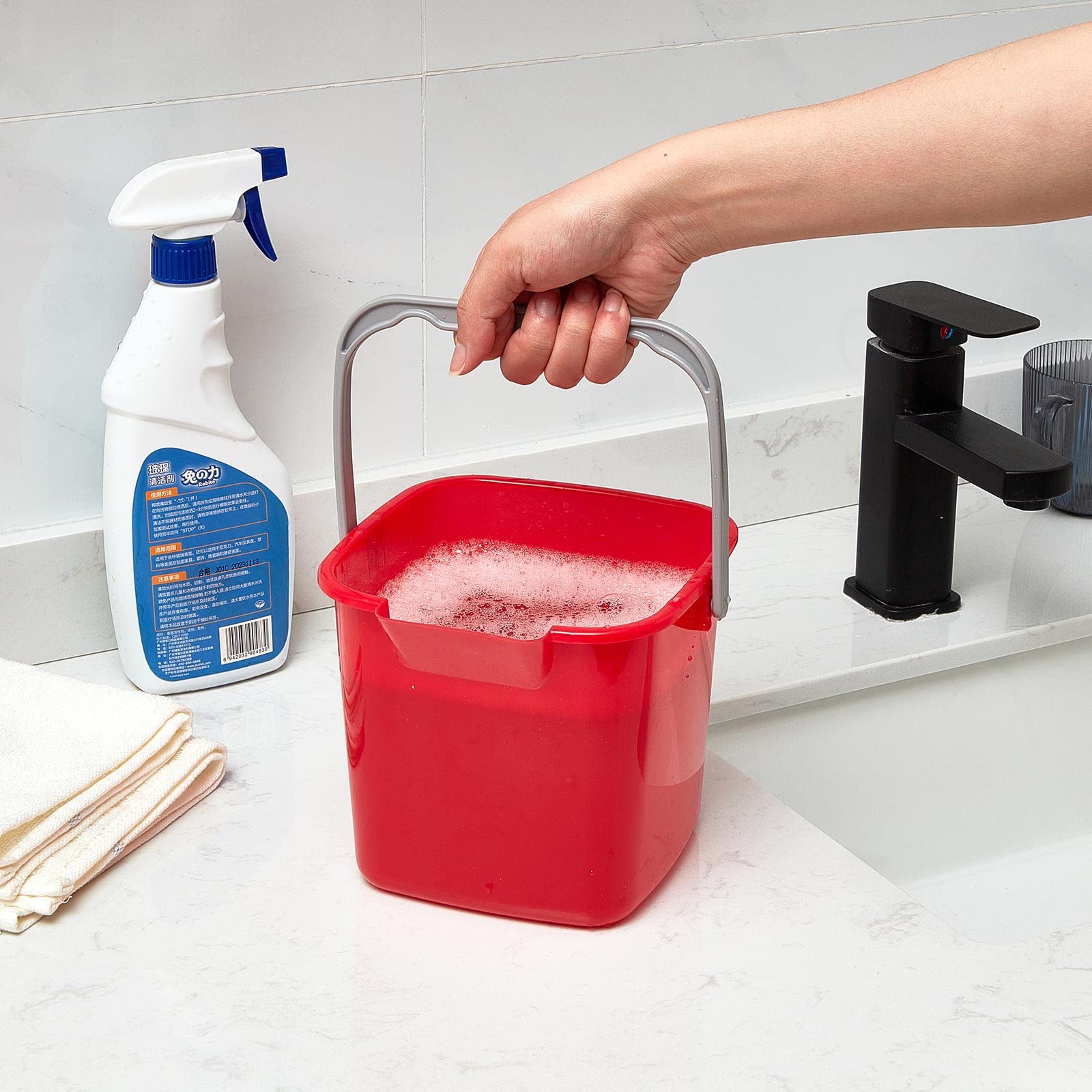 8 Pcs Sanitizing Bucket 3 Quart Cleaning Bucket (8 PCS)