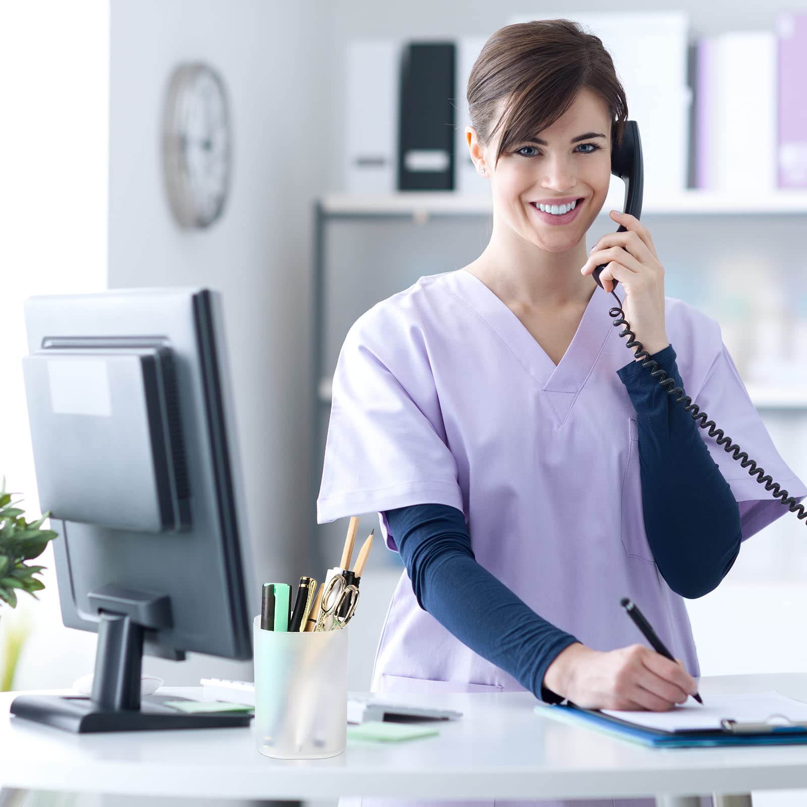 24 Pcs Translucent White Plastic Pen Holder Bulk