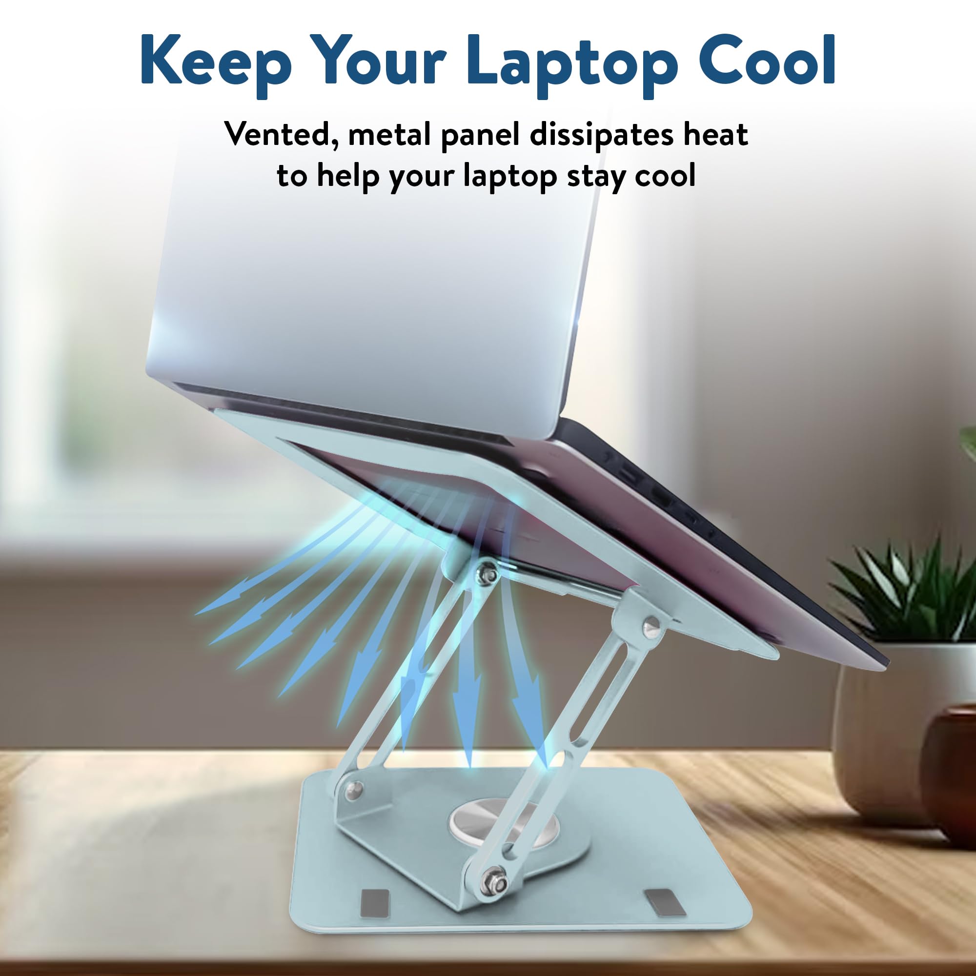 [1 PC] Swivel Laptop Stand for Desk, Adjustable-Raise, Tilt, Collapsible