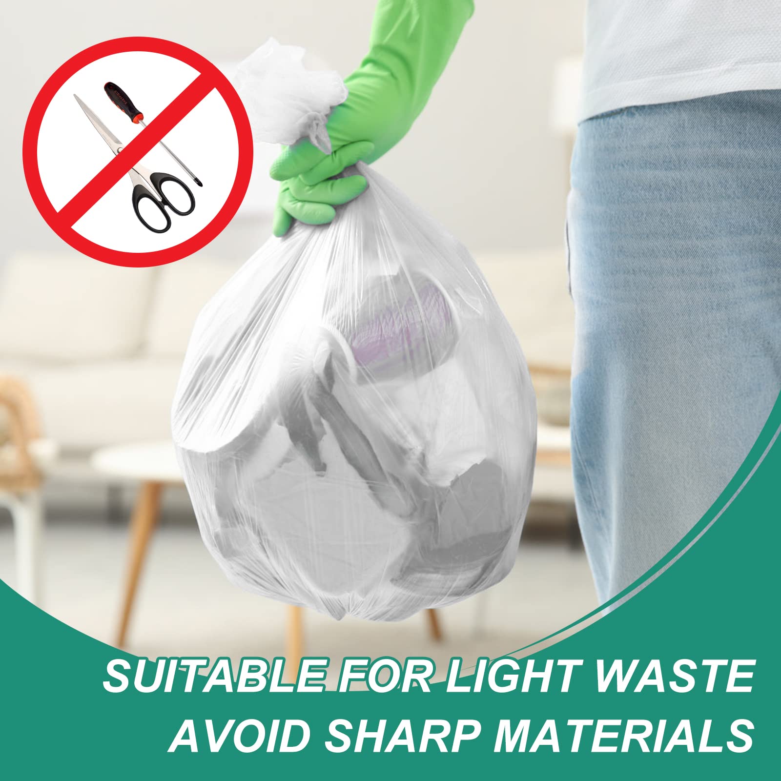 Magesh 4 Gallon Trash Bag Strong, 15L, 105 Bags