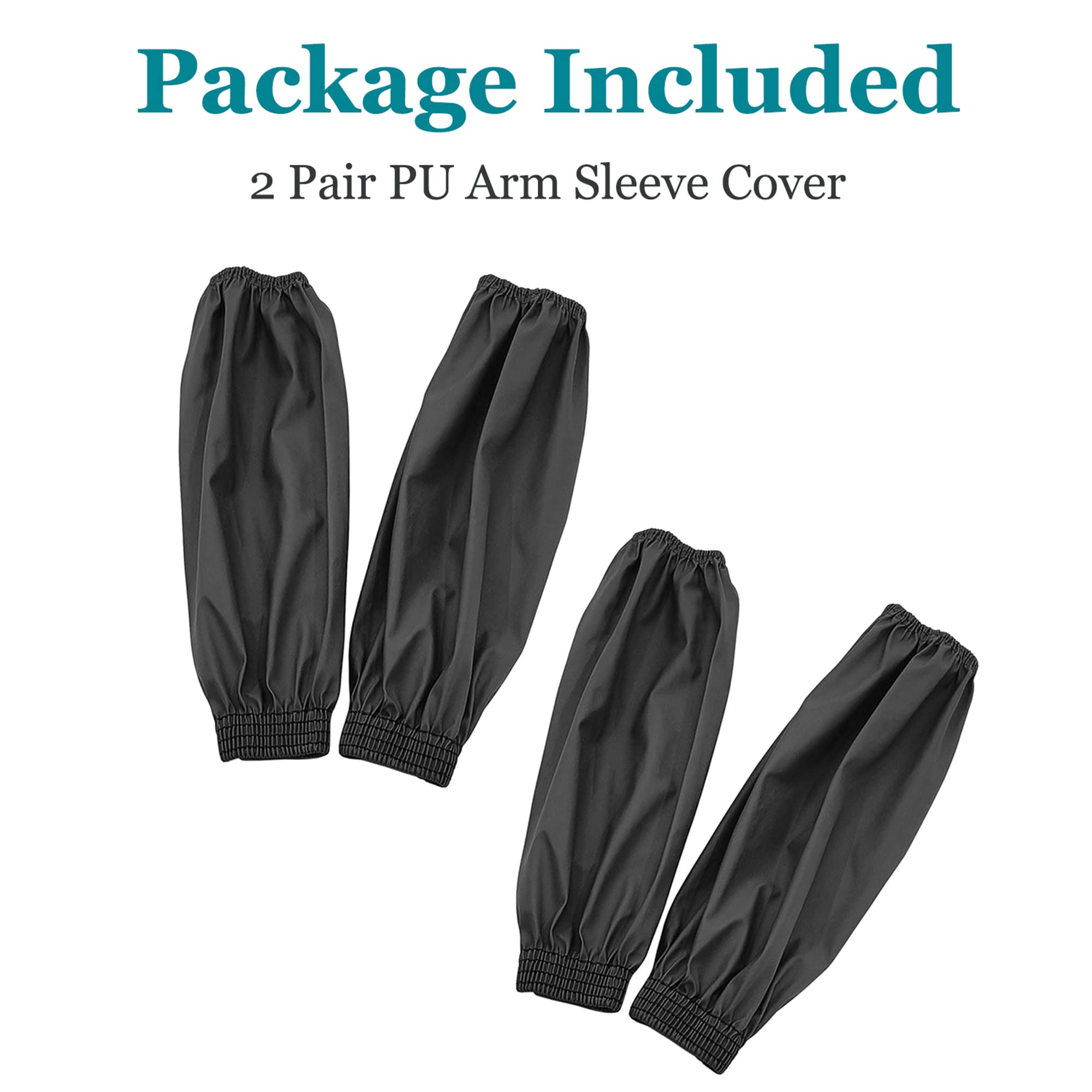 [2 / 6 Pairs] Arm Sleeves Covers, PU Oversleeves Protector for Arm with Four-Needle Elastic Cuffs