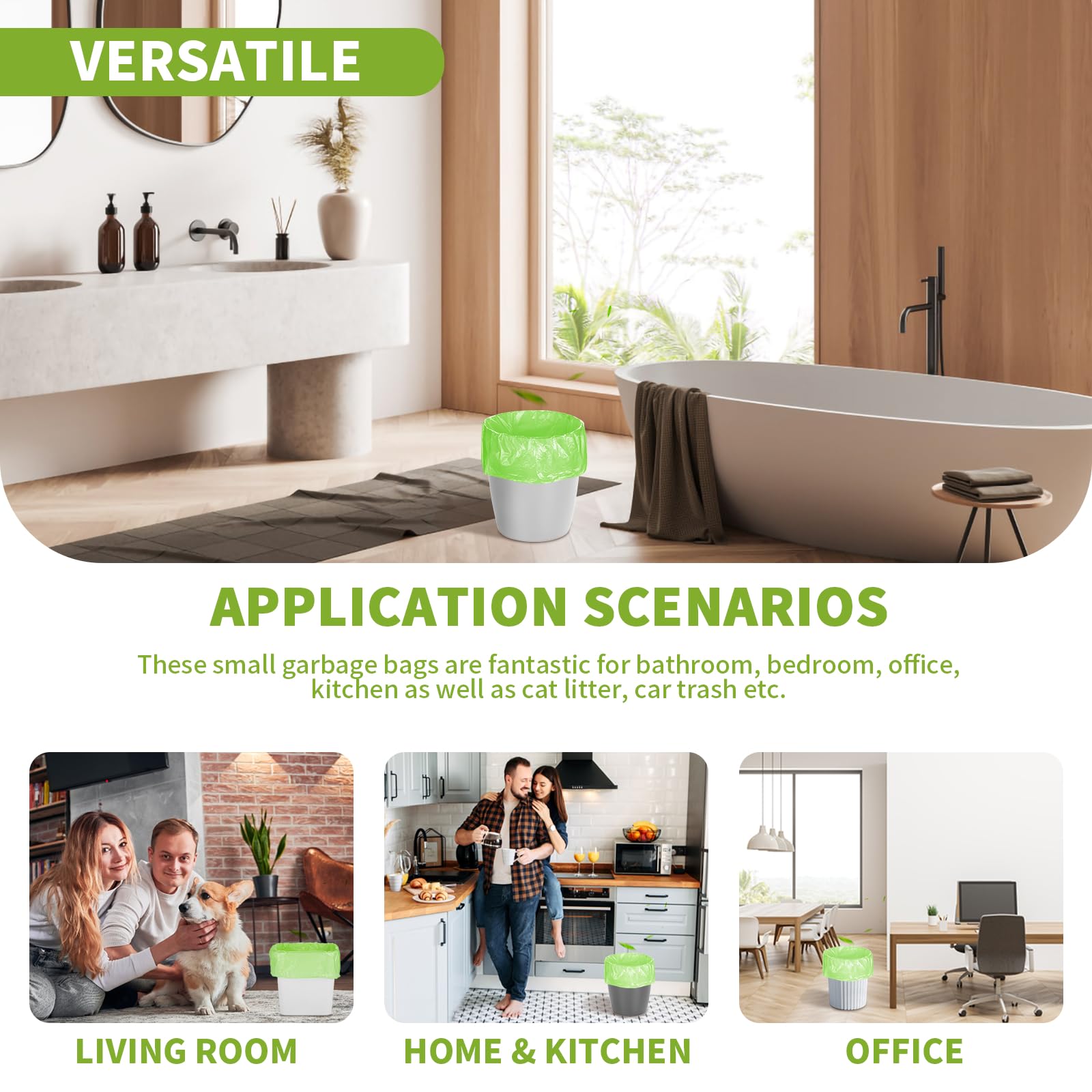 Magesh 4 Gallon Trash Bag Strong, 15L, 105 Bags