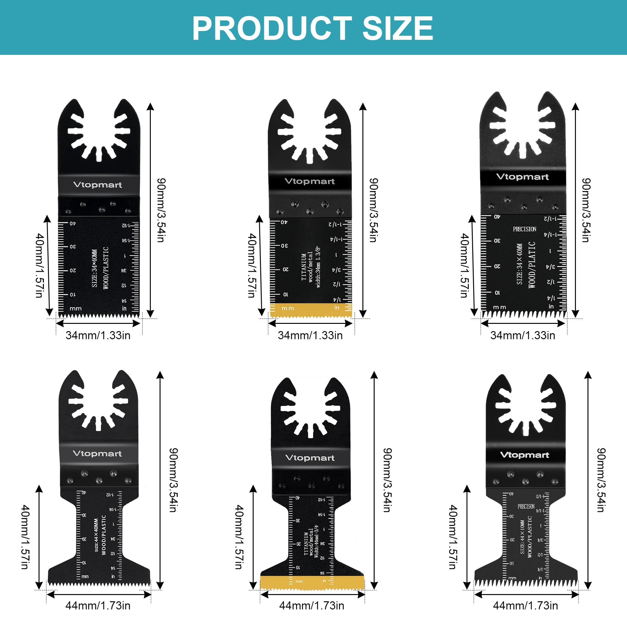 20 Metal Wood Oscillating Multitool Quick Release Saw Blades