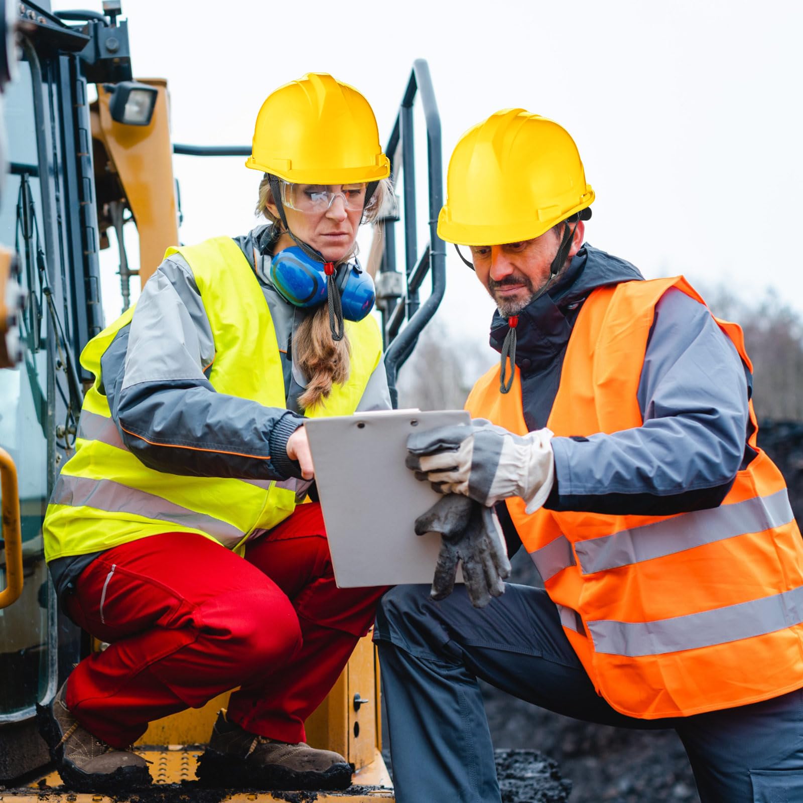[10 Pcs] Suspension Hard Hat for Construction, Ratchet Cap Style w/ Self Adjusting Straps for Man & Woman